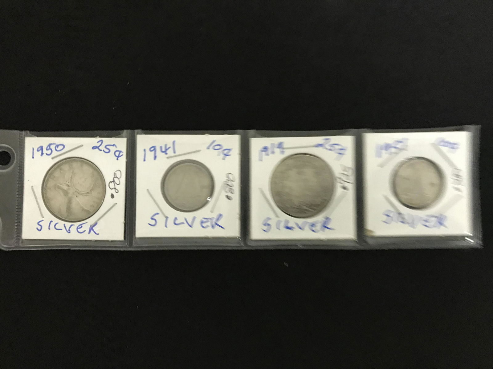 LOT OF CANADIAN SILVER DIMES AND QUARTERS .800 SILVER AND .925 SILVER (1 of 1)