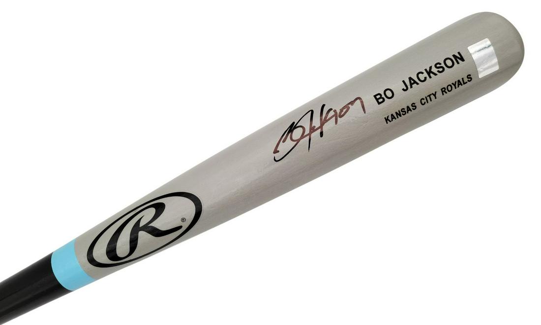 Bo Jackson Autographed Gray Rawlings Bat Kansas City Royals (Beckett) (1 of 3)