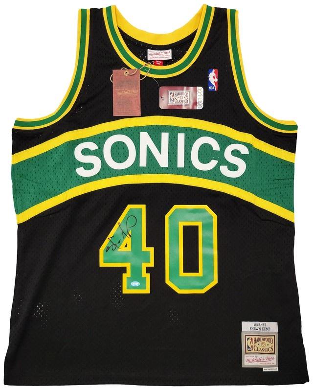 Seattle Supersonics Shawn Kemp Autographed Black Authentic Mitchell & Ness Swingman Jersey MCS Holo (1 of 5)