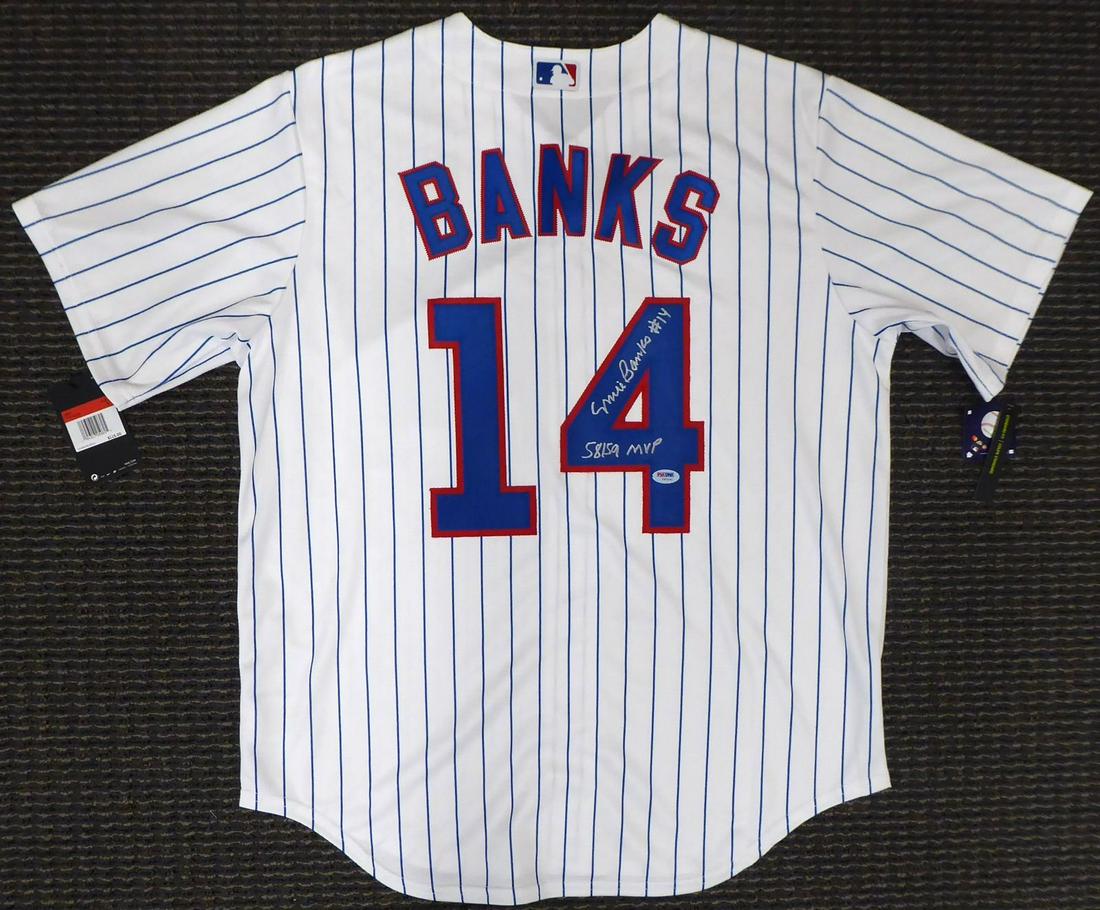 ERNIE BANKS SIGNED CUBS JERSEY (PSA/DNA) (1 of 4)