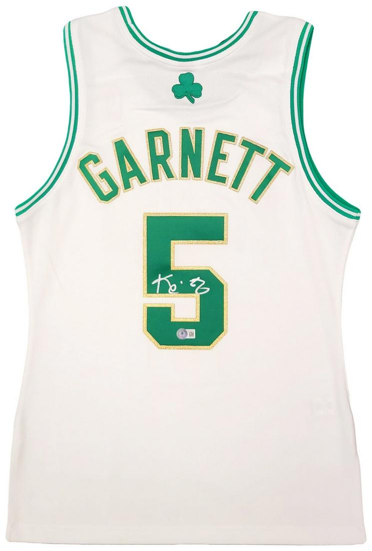 Boston Celtics Kevin Garnett Autographed White Authentic Mitchell & Ness Jersey (Beckett) (1 of 3)