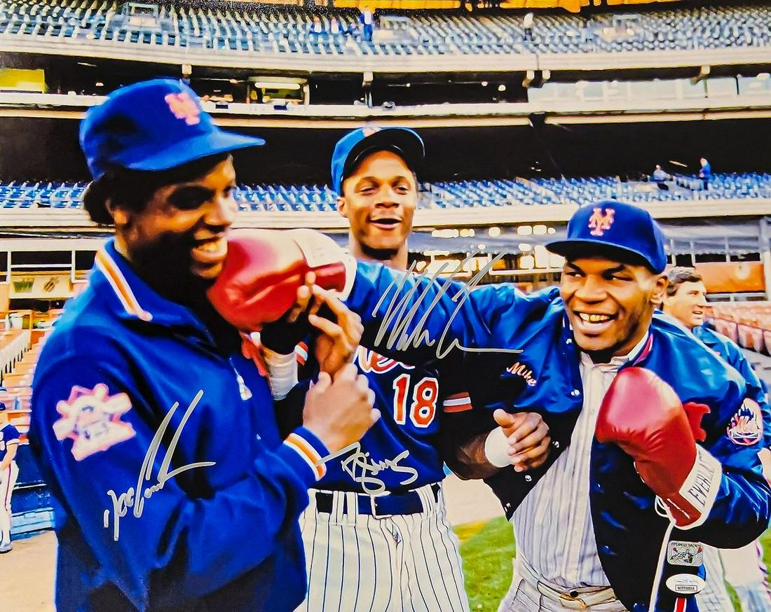 Mike Tyson, Dwight "Doc" Gooden and Darryl Strawberry Autographed 16x20 Photo New York (JSA) (1 of 1)