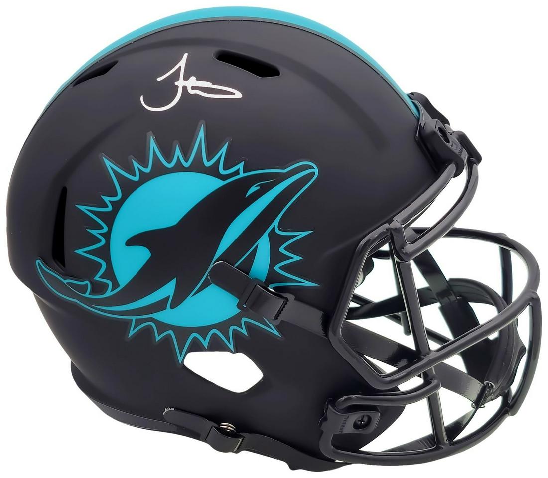 Tyreek Hill Autographed Miami Dolphins Eclipse Black Full Size Replica Speed Helmet (Beckett) (1 of 5)