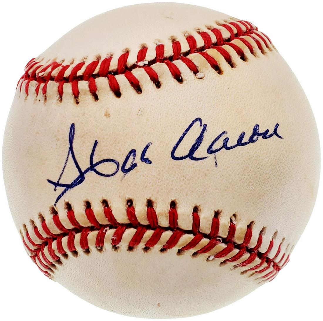 Hank Aaron Autographed Official NL Baseball Atlanta Braves (Beckett) (1 of 2)