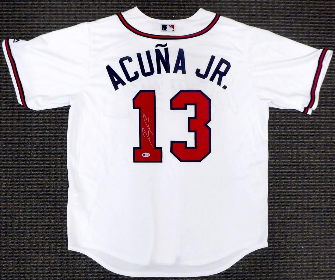 Atlanta Braves Ronald Acuna Jr. Autographed Nike White Jersey (Beckett) (1 of 4)