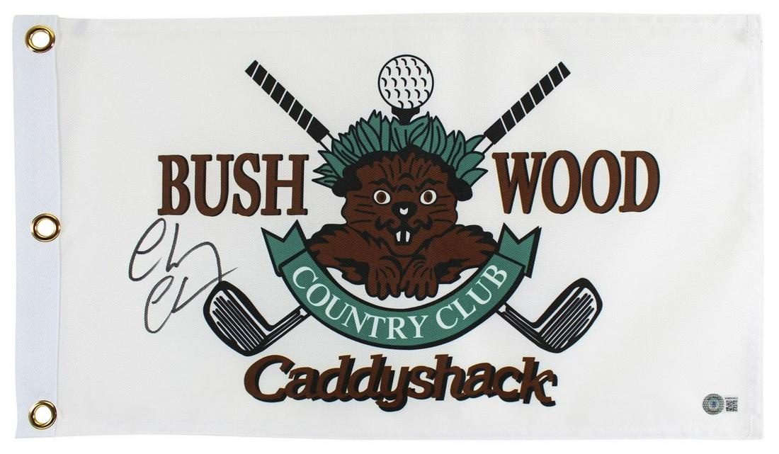 Chevy Chase Caddyshack Authentic Signed Bushwood Country Club Flag (Beckett) (1 of 1)
