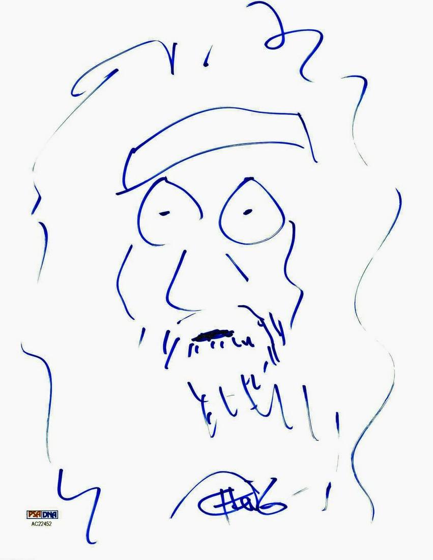 TOMMY CHONG SIGNED 8.5X11 HAND DRAWN SELF PORTRAIT SKETCH (PSA COA) (1 of 1)