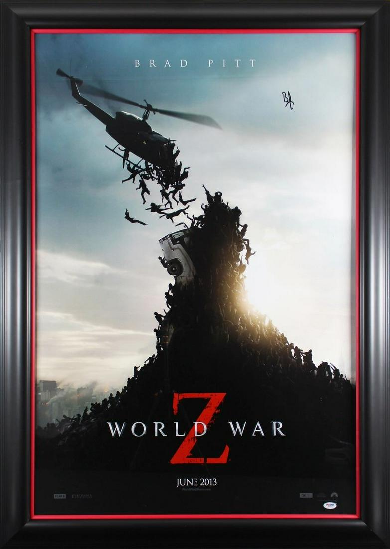 Brad Pitt World War Z Authentic Signed 27x40 Movie Poster PSA/DNA (1 of 3)