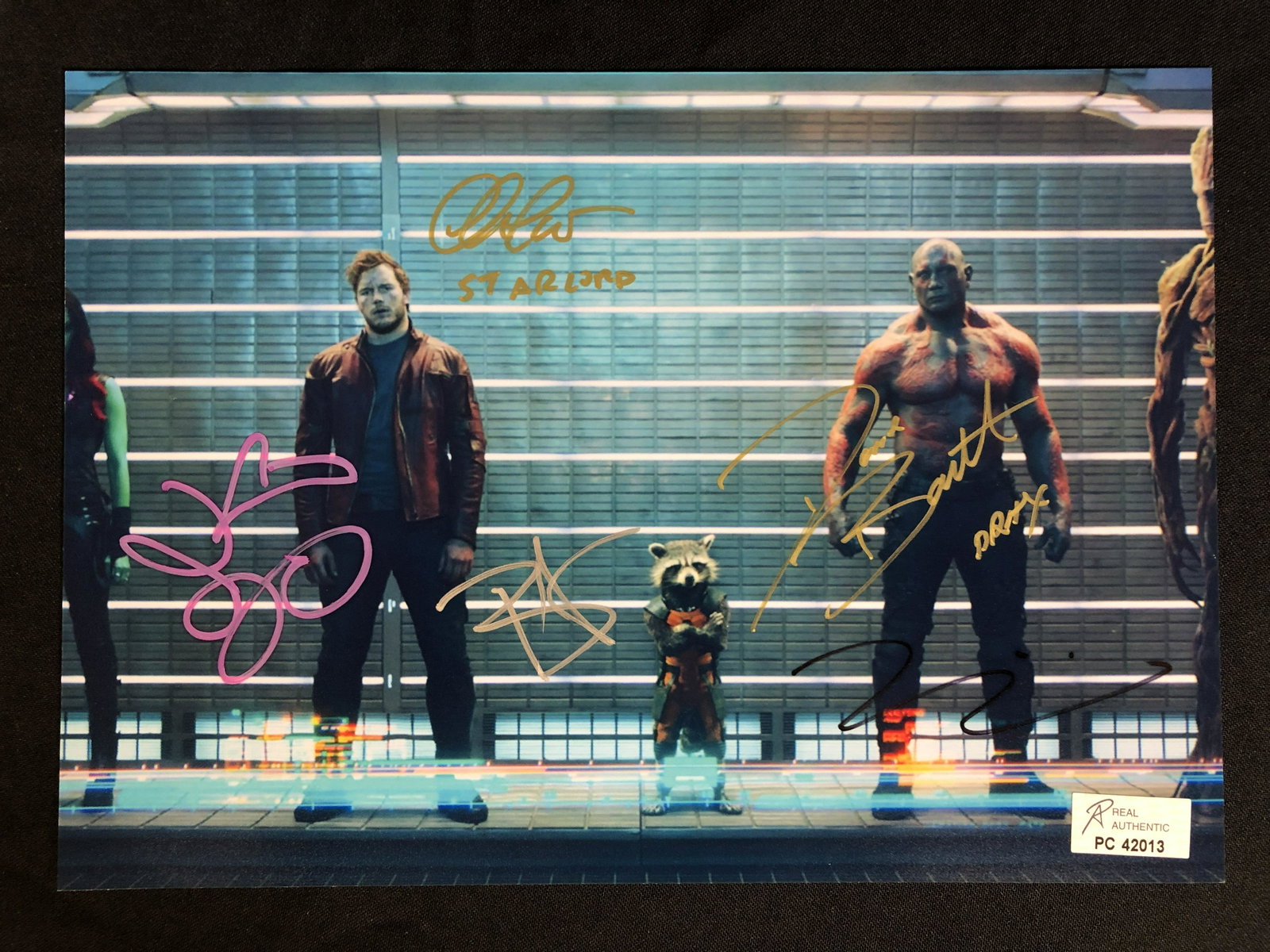 GUARDIANS OF THE GALAXY MULTI-SIGNED 8X10 PHOTO (RA COA): GUARDIANS OF THE GALAXY MULTI-SIGNED 8X10 PHOTO (RA COA)