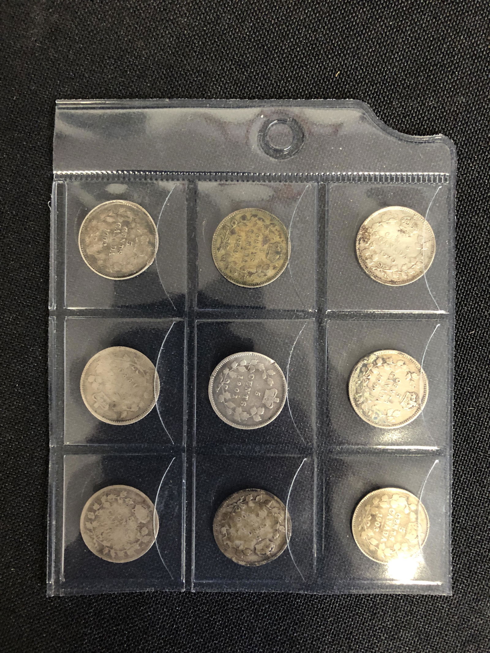 EARLY 1900'S CANADIAN SILVER NICKELS LOT (1 of 1)