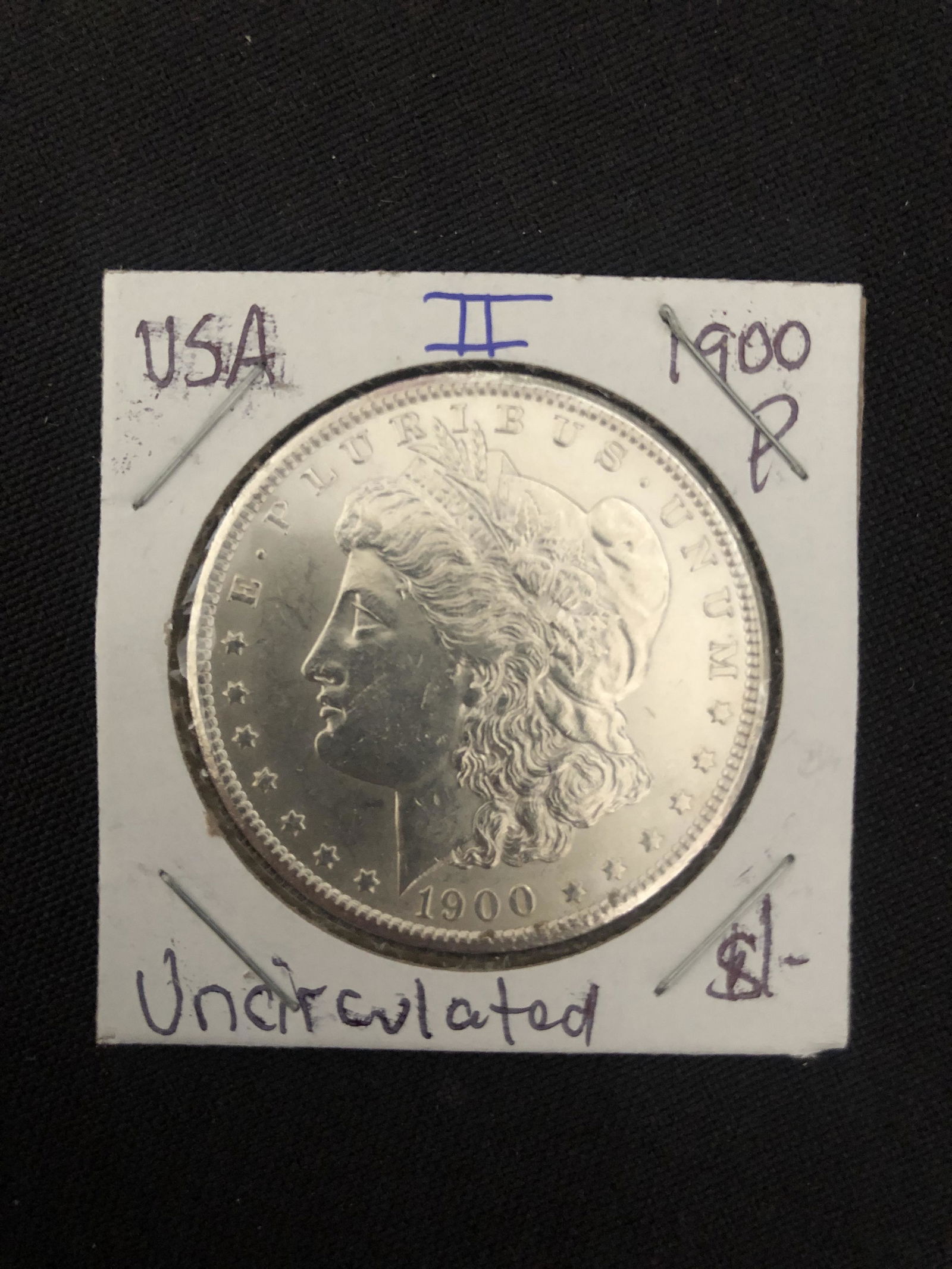 1900 USA MORGAN SILVER DOLLAR (UNCIRCULATED) (1 of 1)