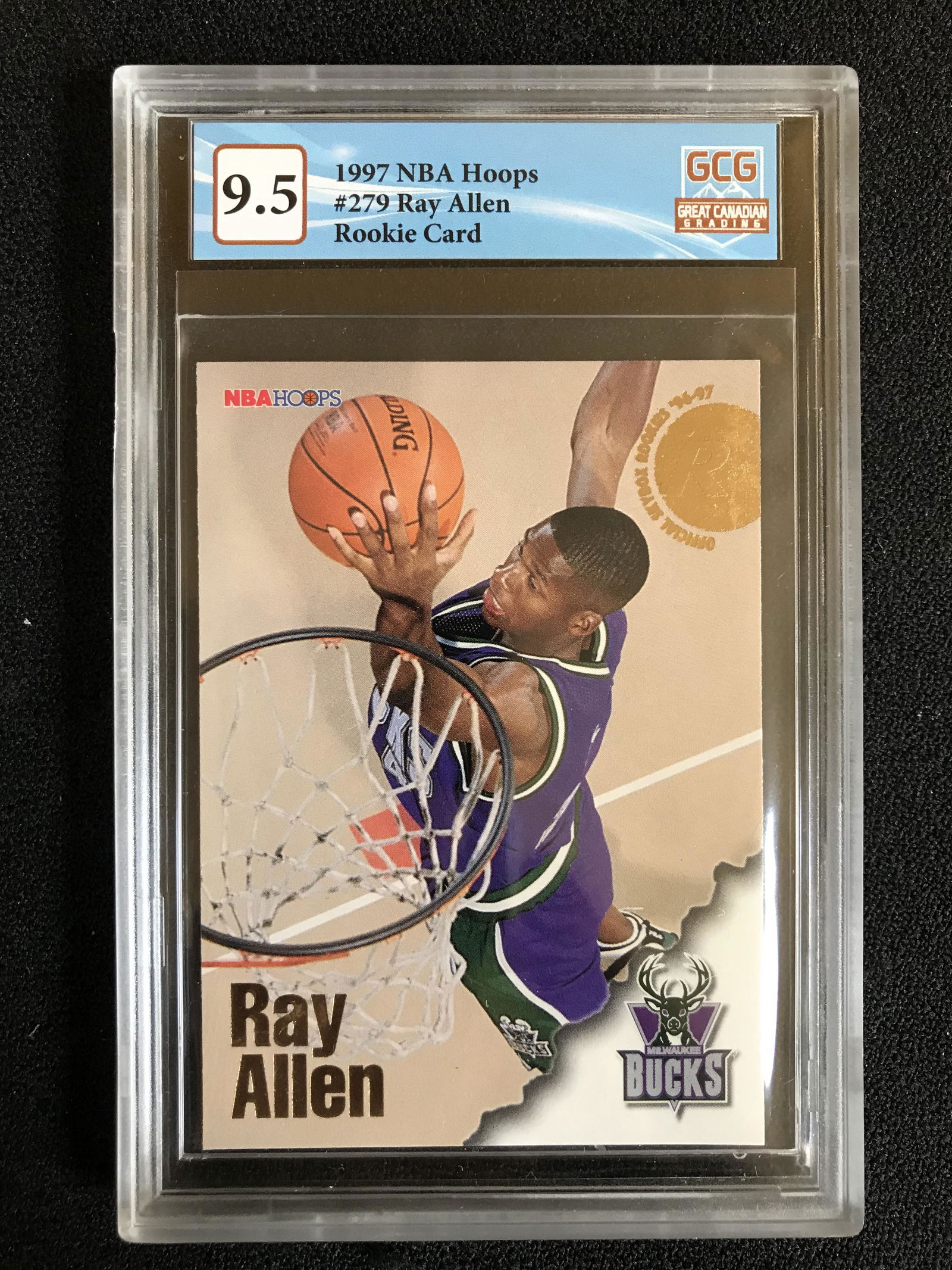1997 NBA HOOPS NO.279 RAY ALLEN RC (GCG 9.5) (1 of 2)