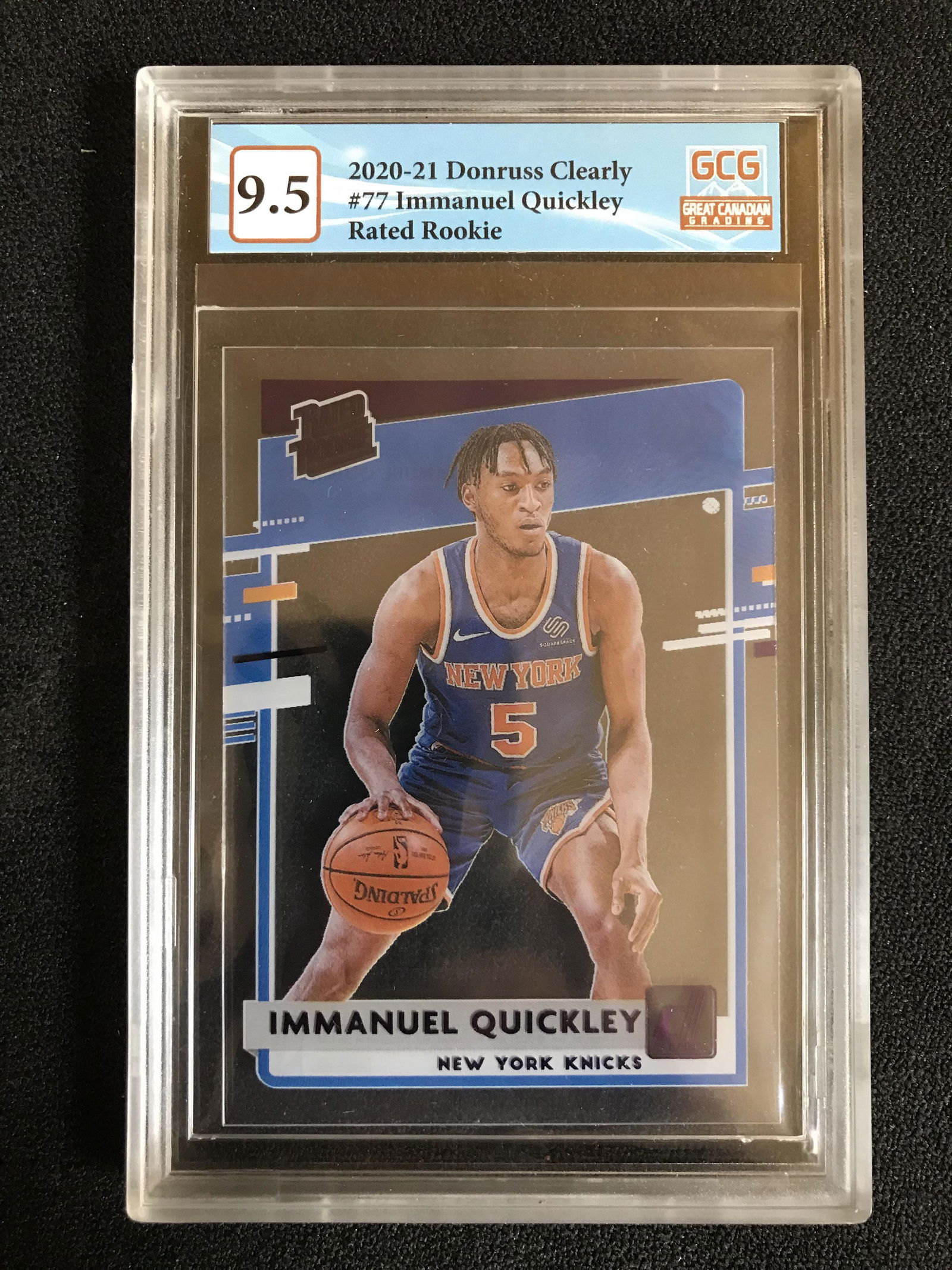 2020-21 DONRUSS CLEARLY NO.77 IMMANUEL QUICKLEY RATED ROOKIE (GCG 9.5) (1 of 2)
