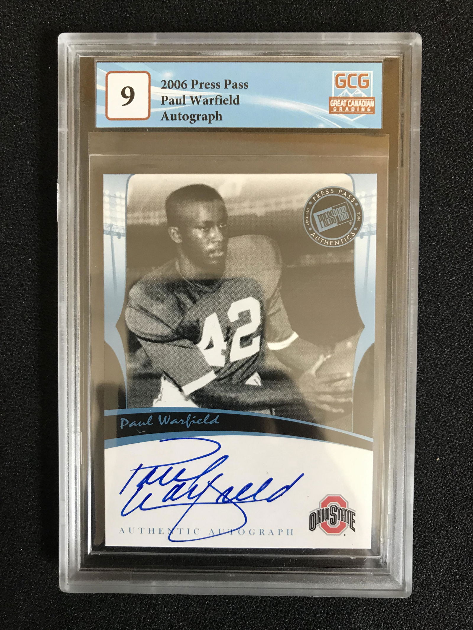 2006 PRESS PASS PAUL WARFIELD AUTOGRAPH (GCG 9) (1 of 2)