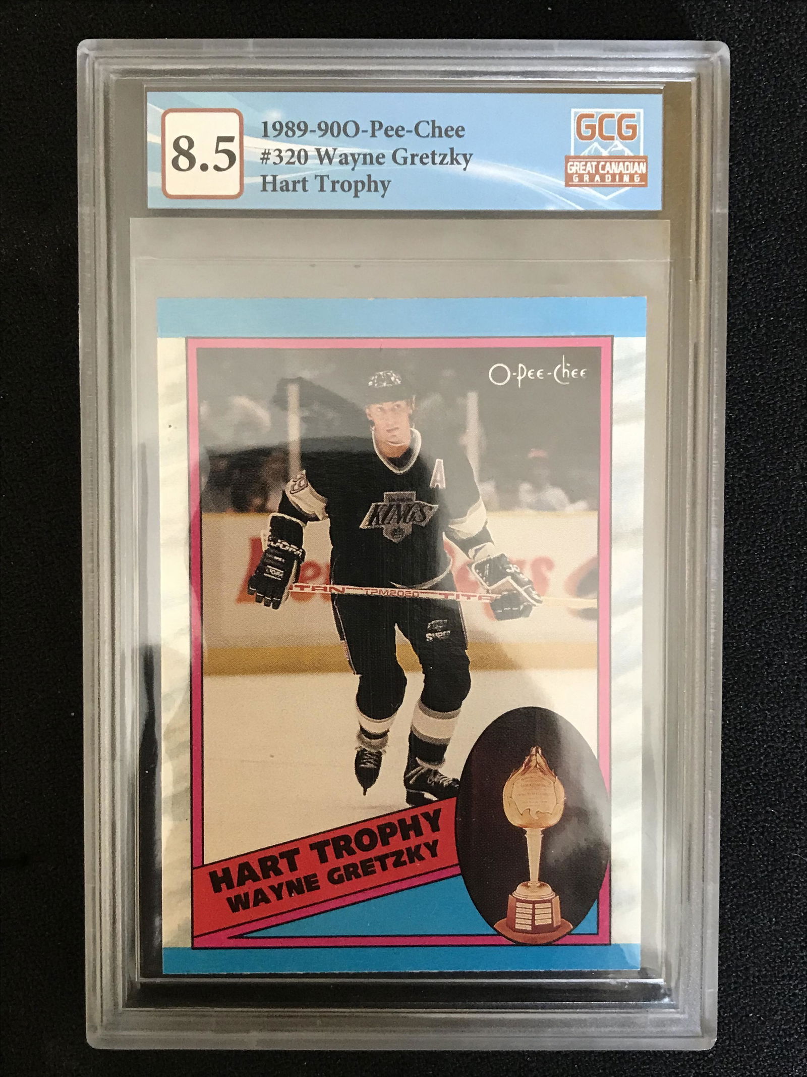 1989-90 O-PEE-CHEE NO.320 WAYNE GRETZKY HART TROPHY (GCG 8.5) (1 of 2)
