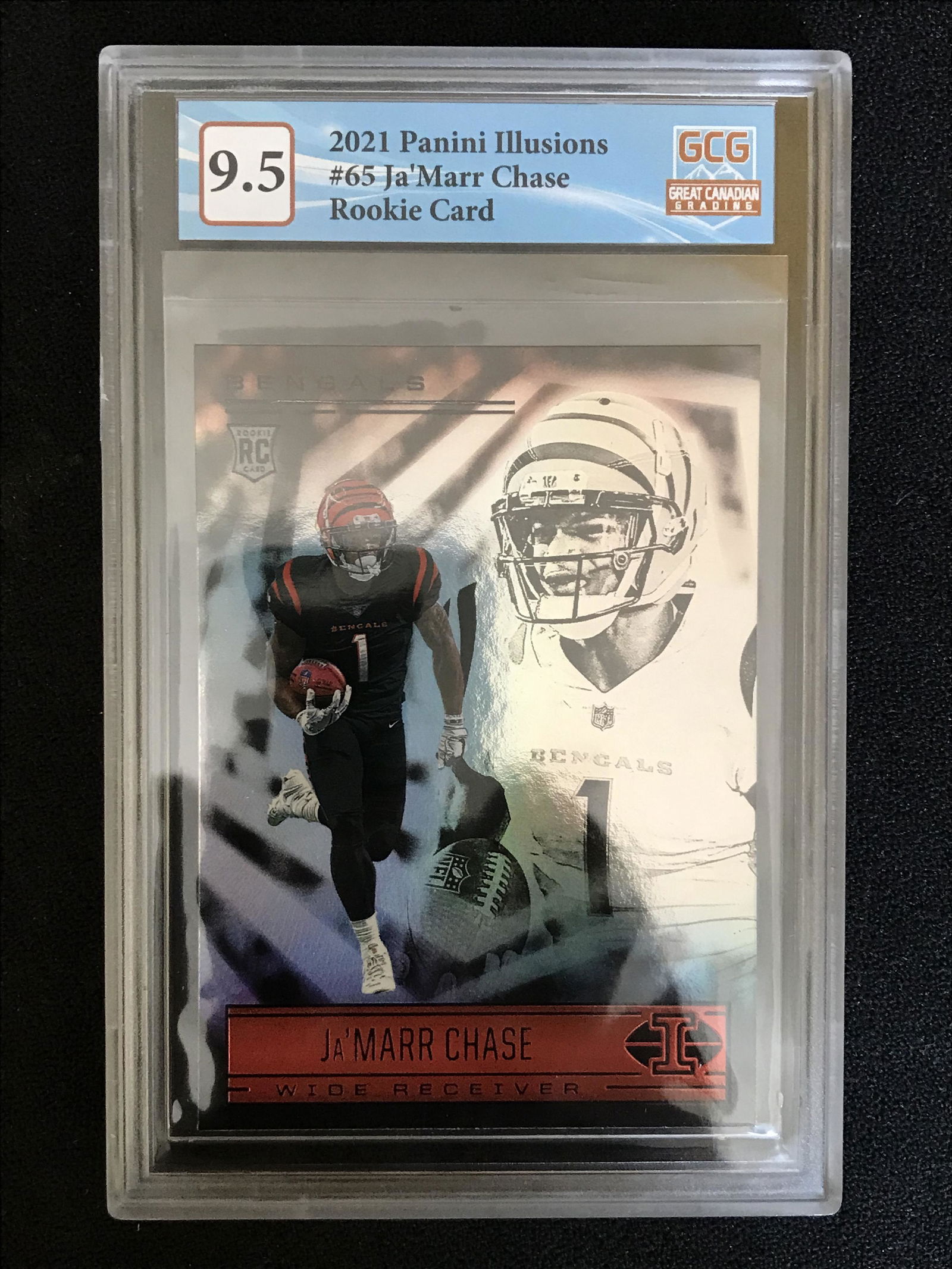 2021 PANINI ILLUSIONS NO.65 Ja'MARR CHASE RC (GCG 9.5) (1 of 2)