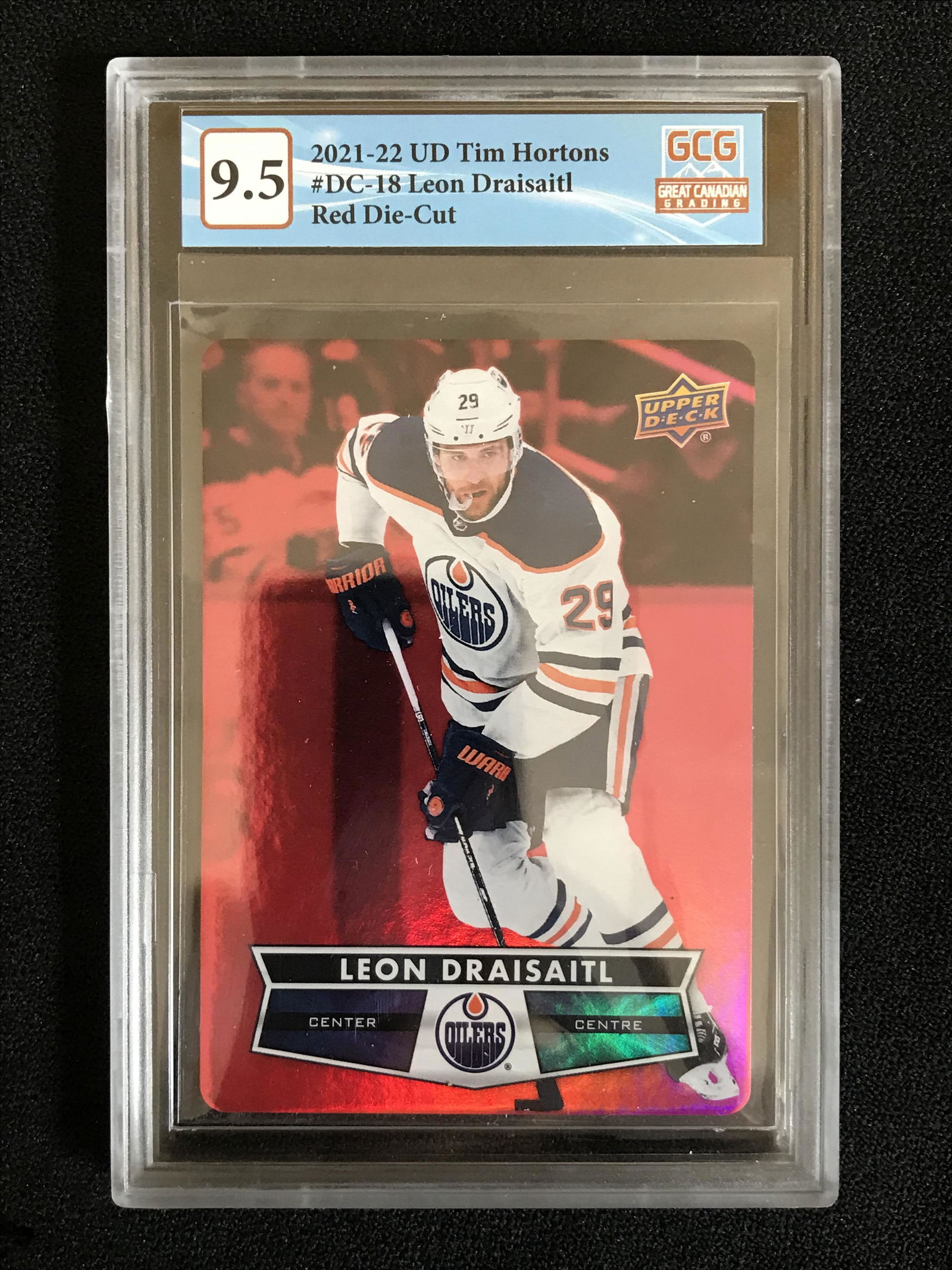 2021-22 UD TIM HORTONS NO.DC-18 LEON DRAISAITL RED DIE-CUT (GCG 9.5) (1 of 2)