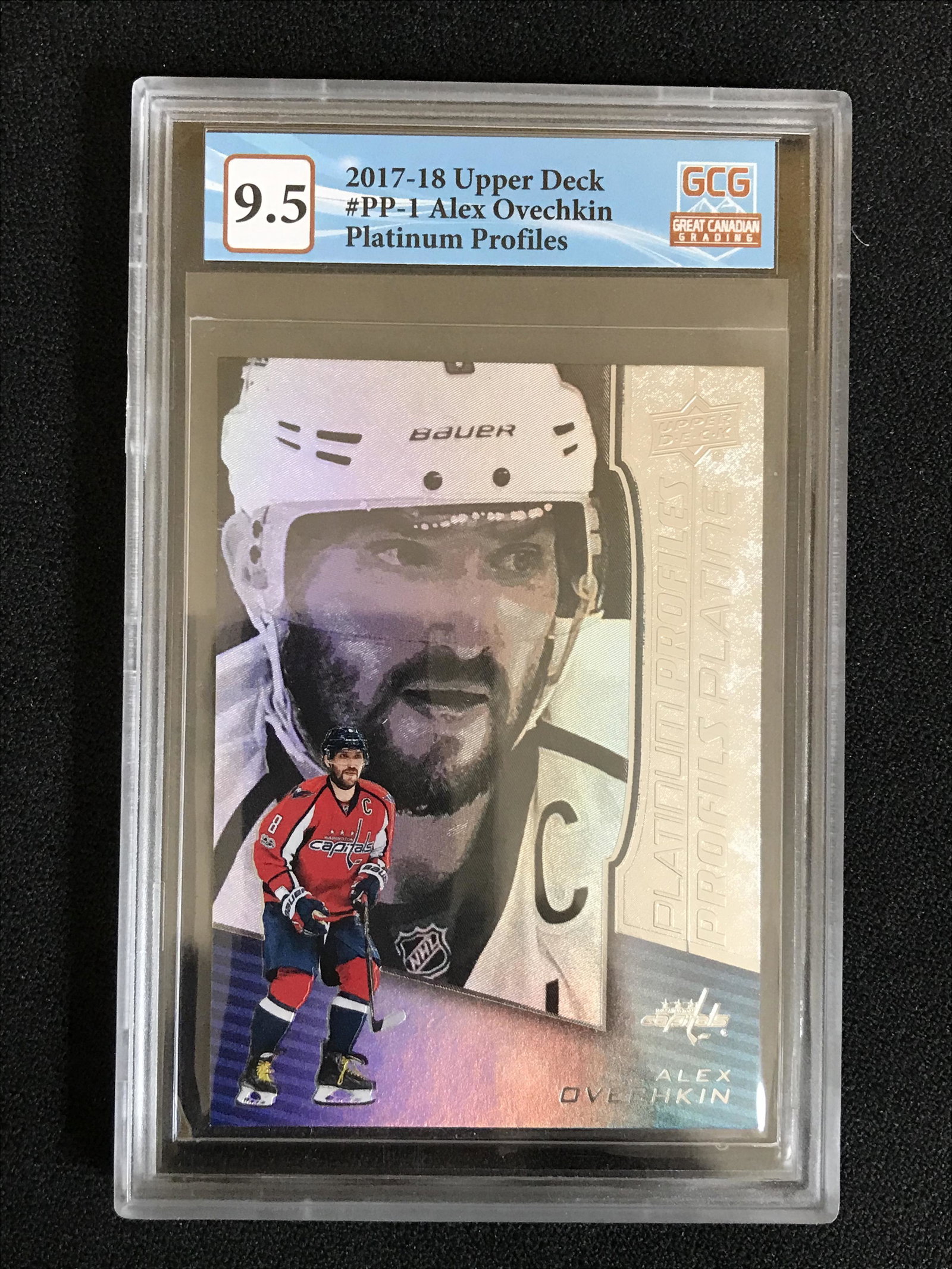 2017-18 UPPER DECK NO.PP-1 ALEX OVECHKIN PLATINUM PROFILES (GCG 9.5): 2017-18 UPPER DECK NO.PP-1 ALEX OVECHKIN PLATINUM PROFILES (GCG 9.5)
