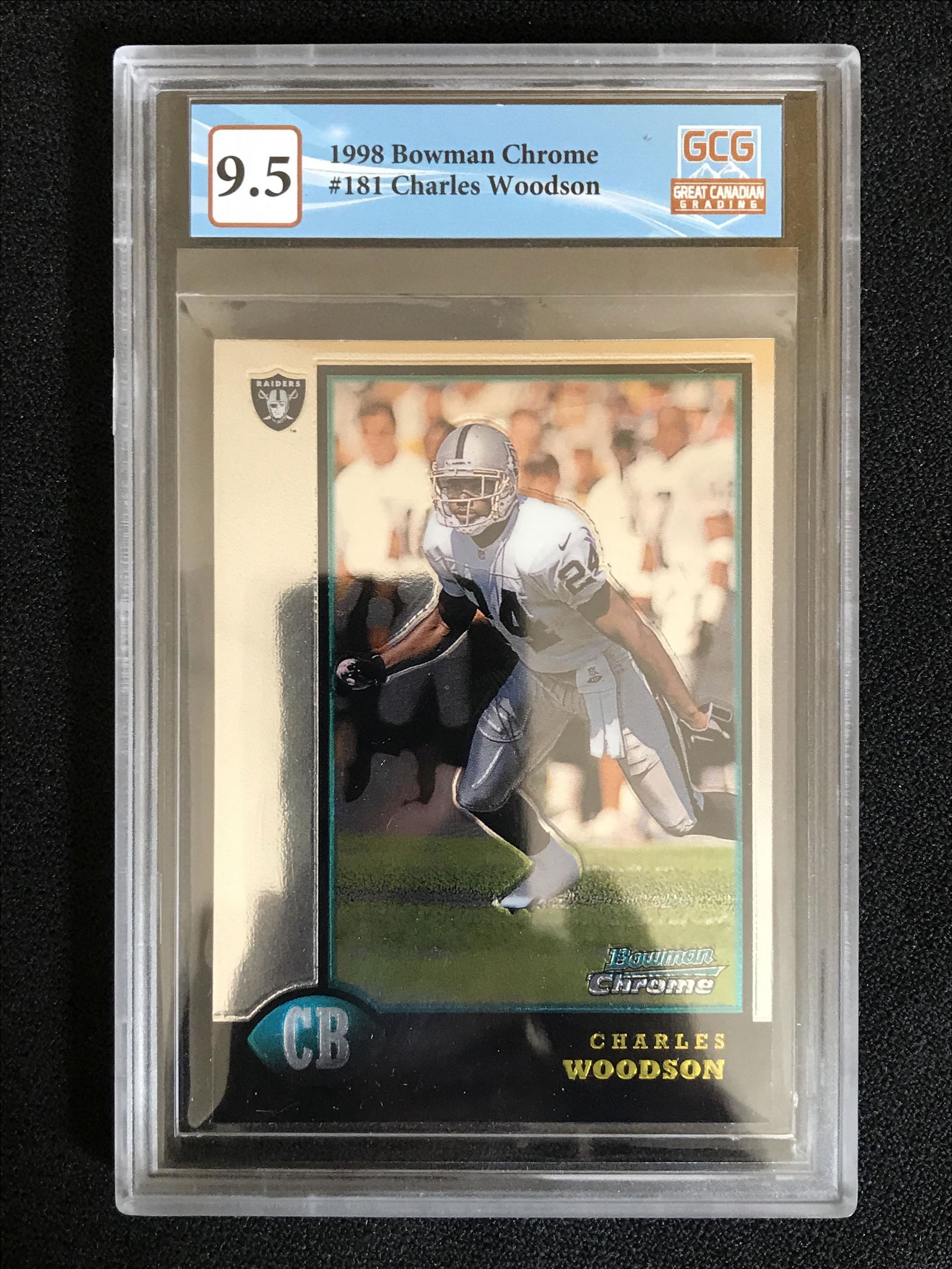 1998 BOWMAN CHROME NO.181 CHARLES WOODSON (GCG 9.5) (1 of 2)