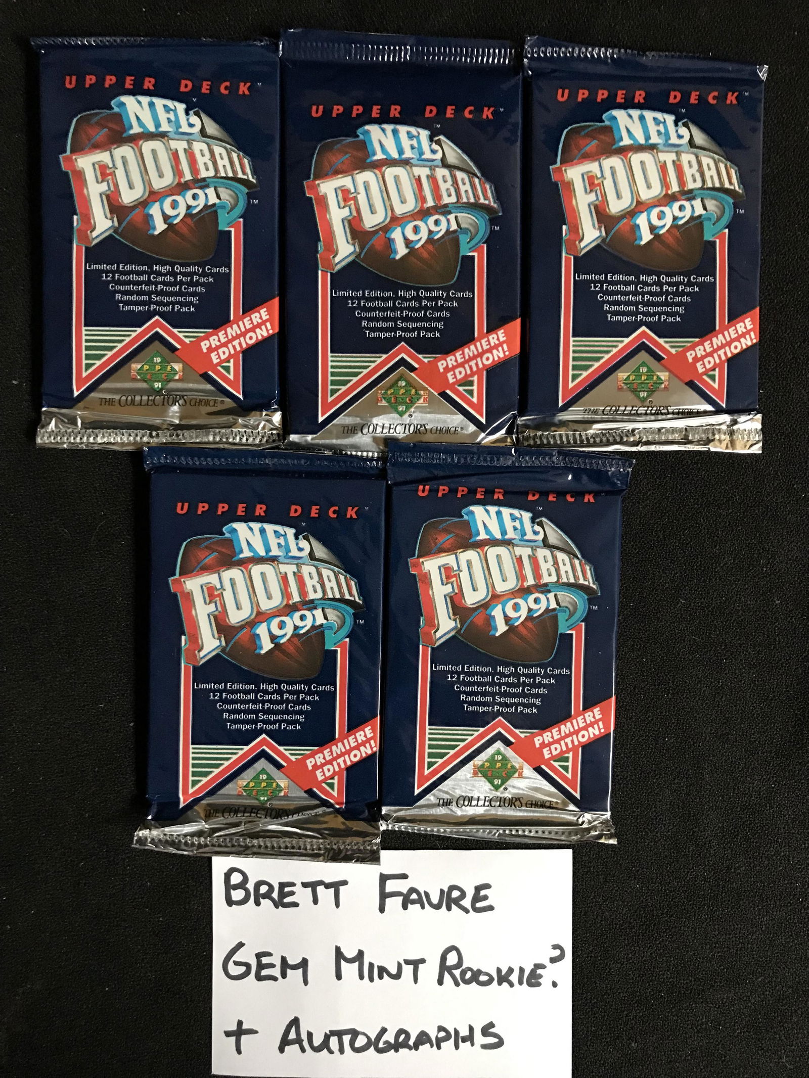 1991 UPPER DECK NFL TRADING CARD PACK LOT (1 of 1)