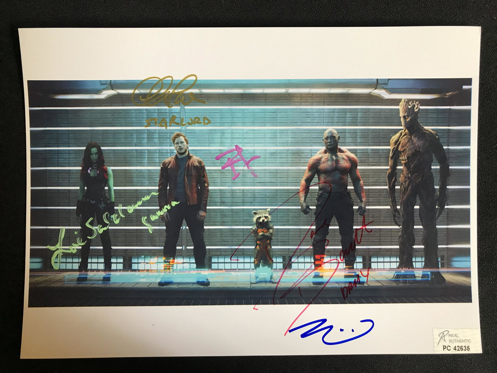 GUARDIANS OF THE GALAXY MULTI-SIGNED 8X10 PHOTO (RA COA): GUARDIANS OF THE GALAXY MULTI-SIGNED 8X10 PHOTO (RA COA)