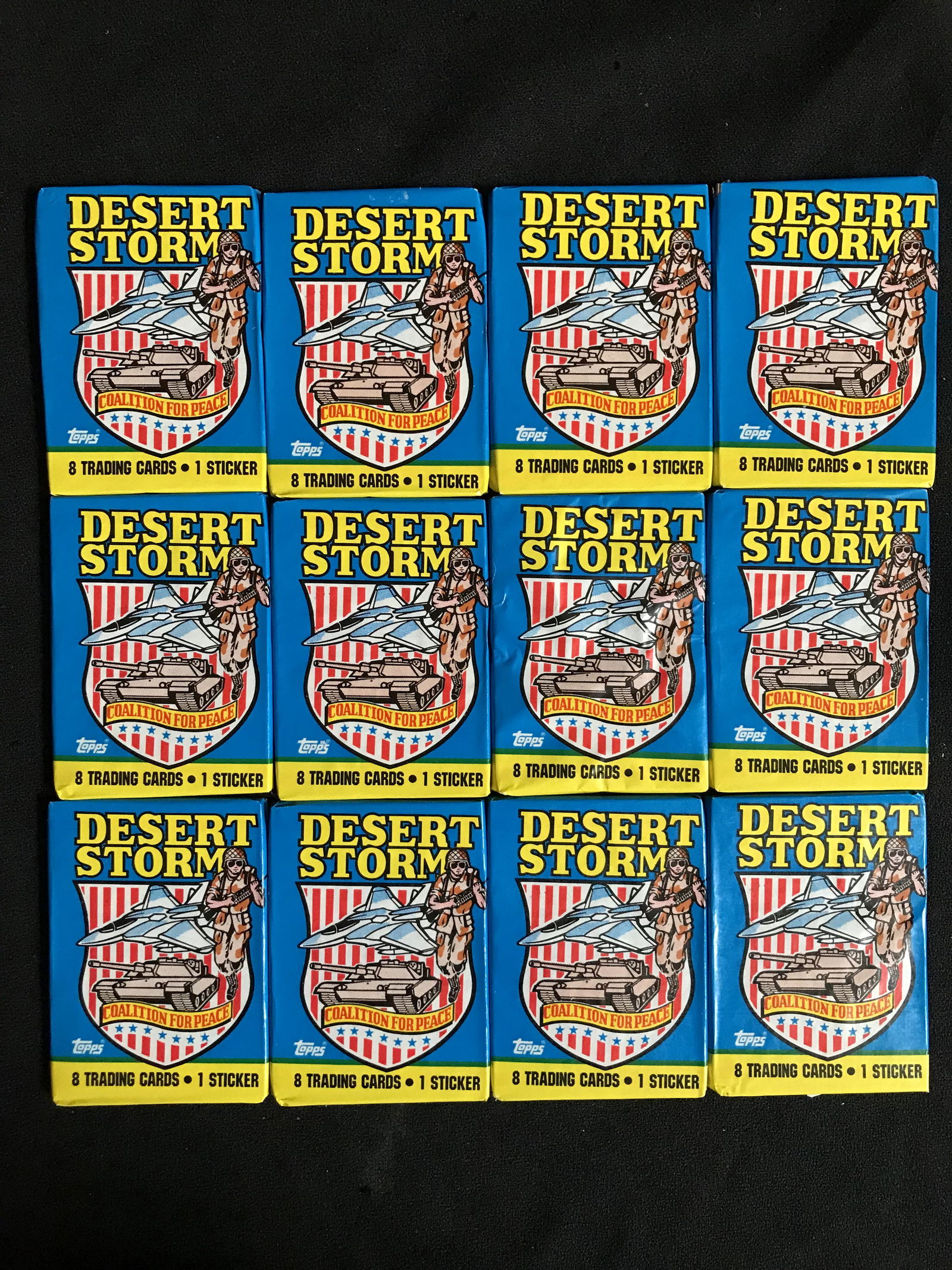 (12) DESERT STORM VICTORY SERIES TRADING CARD WAX PACK LOT (1 of 1)