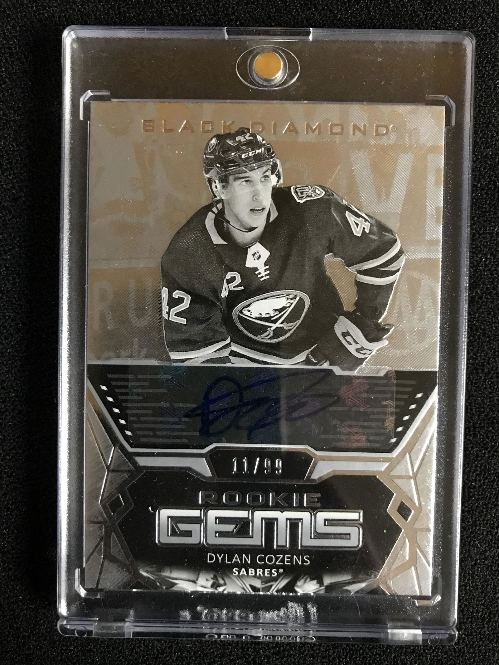 2020-21 UD BLACK DIAMOND NO.RG-DC DYLAN COZENS AUTO ROOKIE GEMS 1/1 (1 of 2)