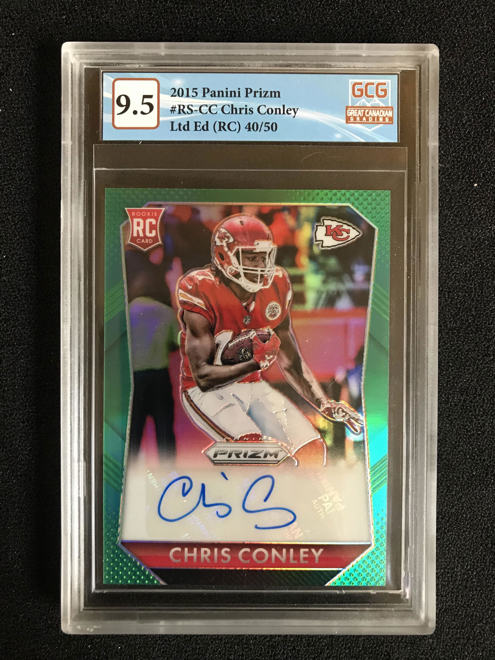 2015 PANINI PRIZM NO.RS-CC CHRIS CONLEY AUTO 40/50 RC (GCG 9.5) (1 of 2)