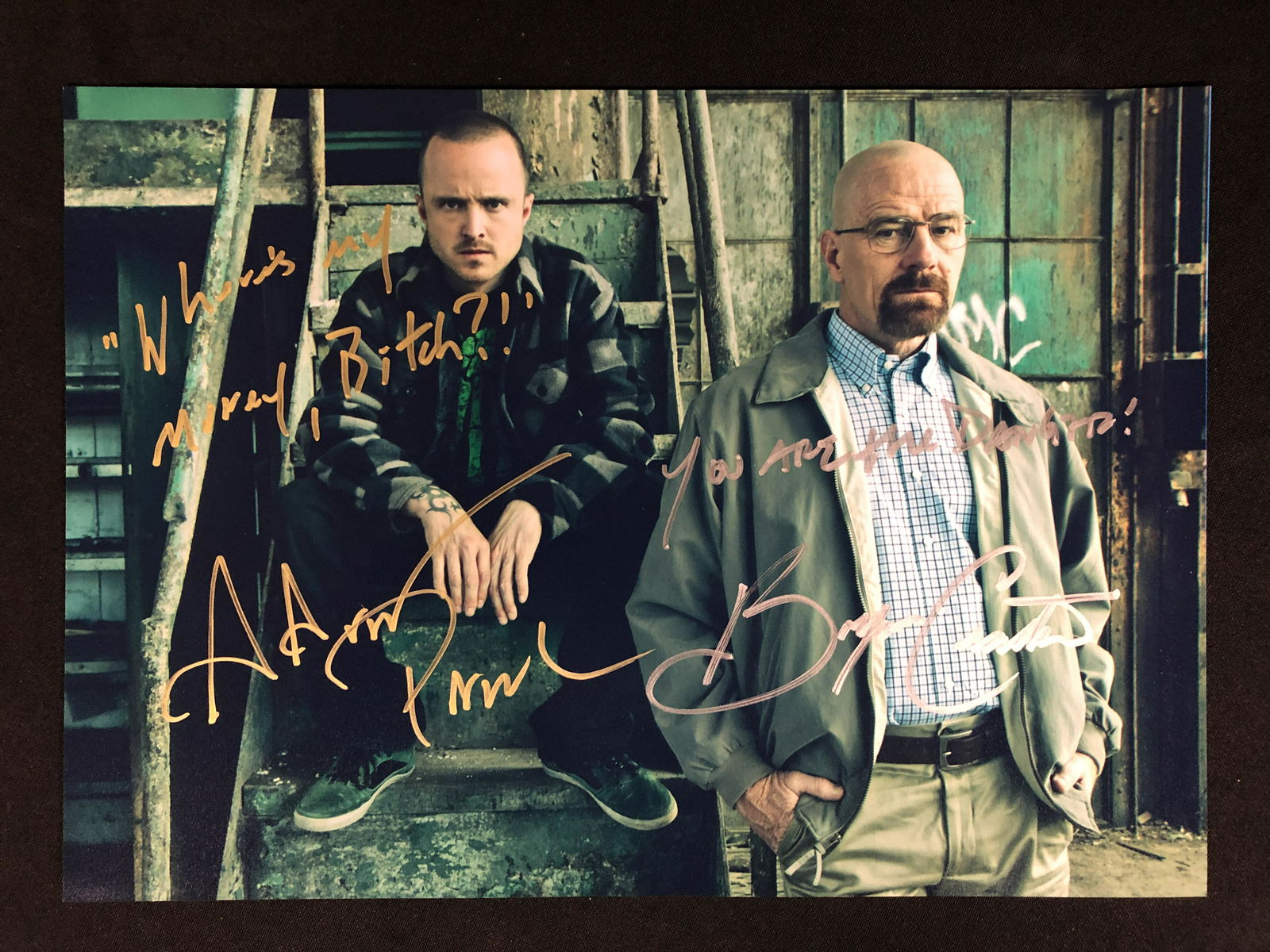 BRYAN CRANSTON AND AARON PAUL DUAL-SIGNED 8X10 PHOTO (RA COA) (1 of 2)
