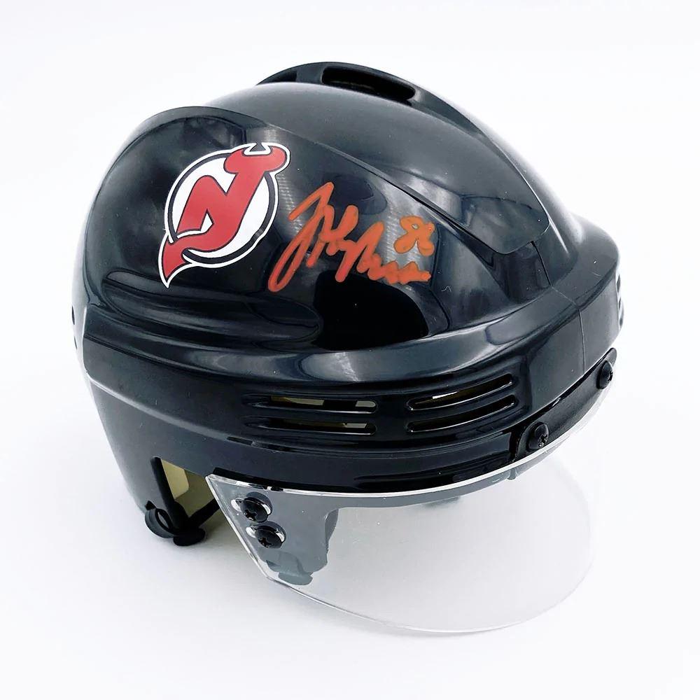 Jack Hughes Autographed New Jersey Devils Mini-Helmet (Frozen Pond) (1 of 1)