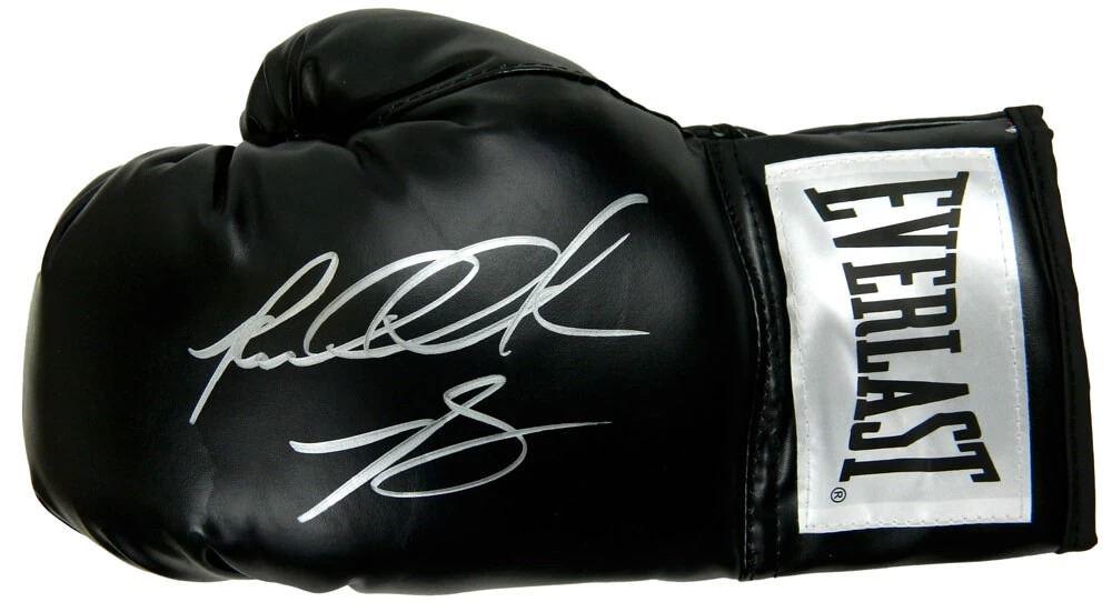 RIDDICK BOWE SIGNED EVERLAST BLACK BOXING GLOVE (JSA COA): RIDDICK BOWE SIGNED EVERLAST BLACK BOXING GLOVE (JSA COA)