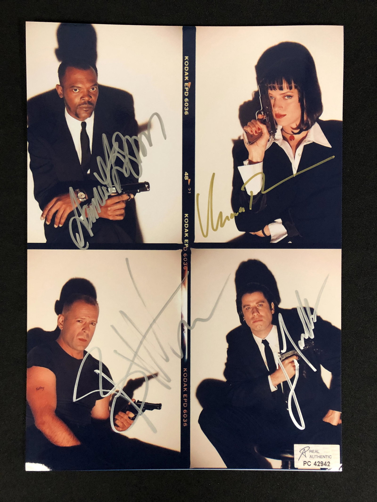 PULP FICTION MULTI-SIGNED 8X10 PHOTO (RA COA): PULP FICTION MULTI-SIGNED 8X10 PHOTO (RA COA)