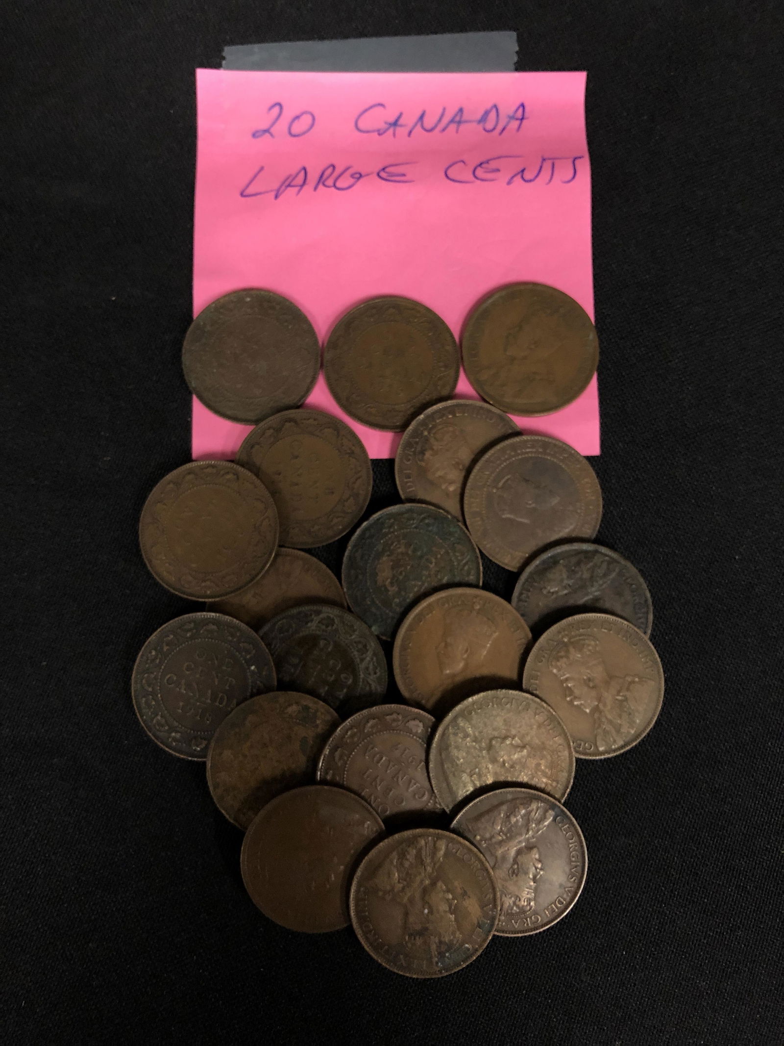 EARLY 1900'S CANADIAN LARGE ONE CENT COIN LOT (1 of 1)