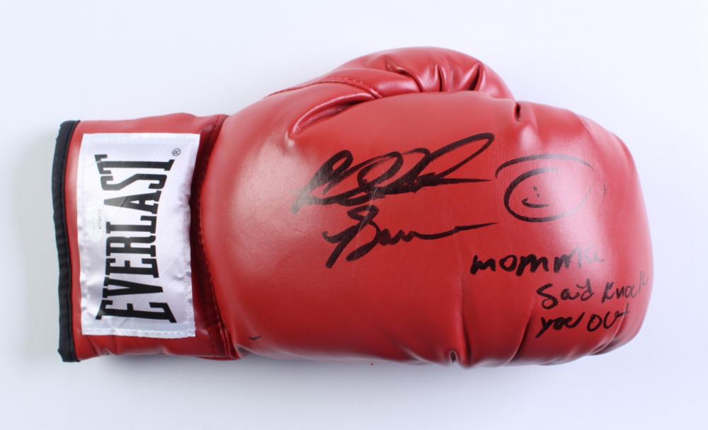 Riddick Bowe Signed Everlast Boxing Glove w/"Momma Said Knock You Out" and Hand-Drawn Sketch (JSA) (1 of 2)