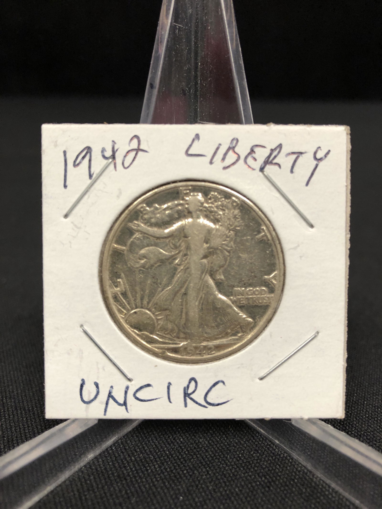 1942 USA WALKING LIBERTY HALF DOLLAR .900% SILVER (UNCIRCULATED): 1942 USA WALKING LIBERTY HALF DOLLAR .900% SILVER (UNCIRCULATED)