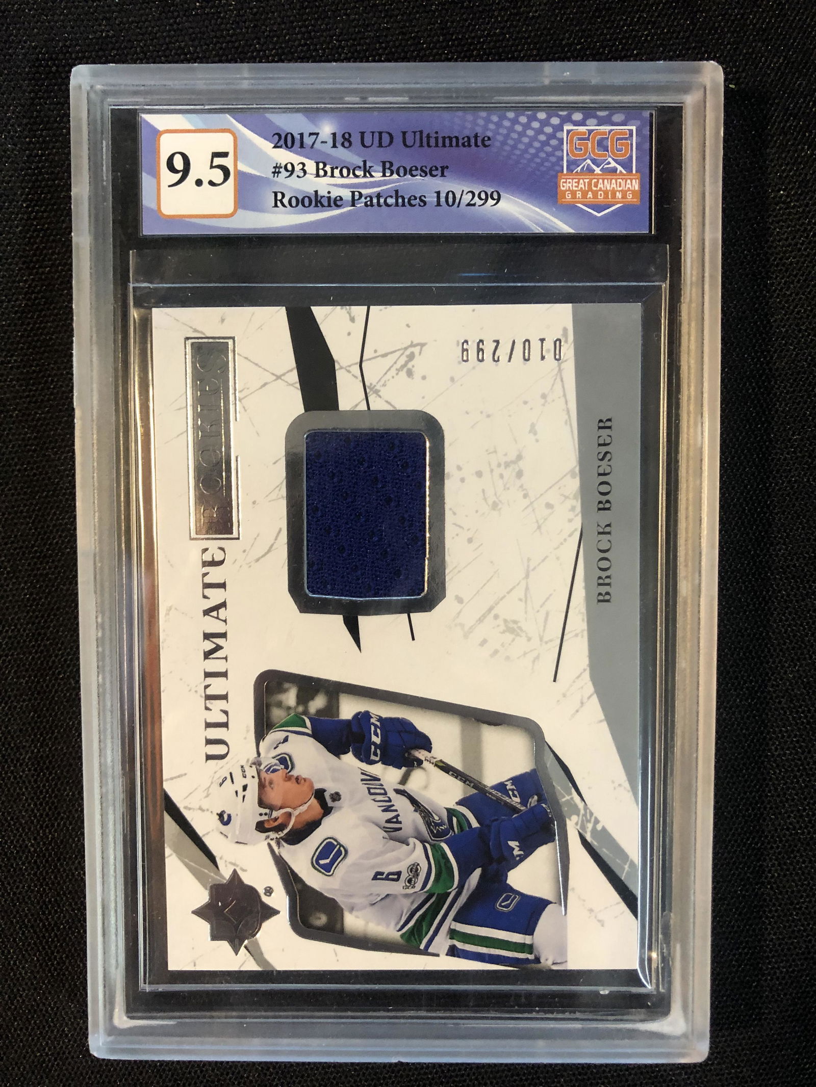2017-18 UPPER DECK ULTIMATE BROCK BOESER ROOKIE PATCH 10/299 (GCG 9.5_ (1 of 1)