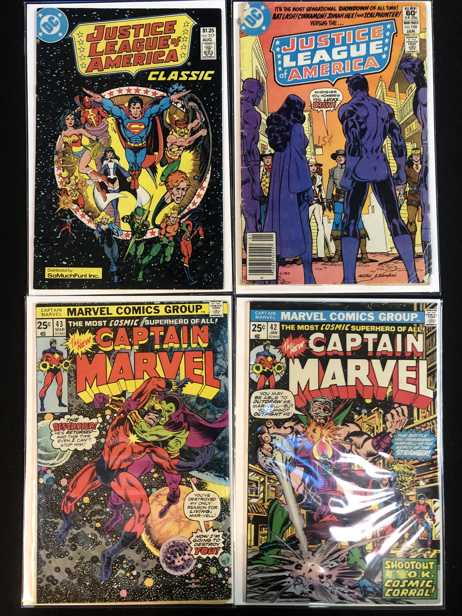 JUSTICE LEAGUE OF AMERICA/ CAPTAIN MARVEL COMIC BOOK LOT (1 of 1)