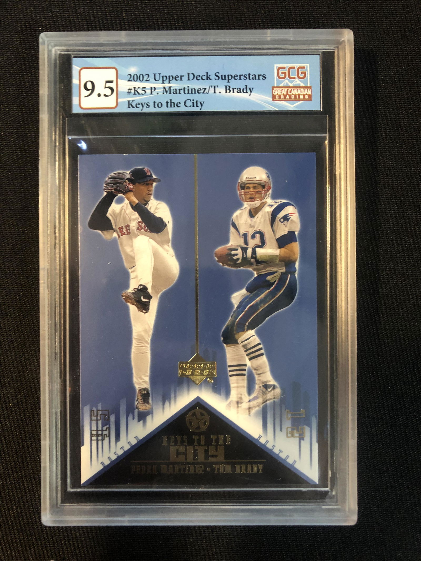 2002 UPPER DECK SUPERSTARS BRADY/ MARTINEZ KEYS TO THE CITY (GCG 9.5) (1 of 2)