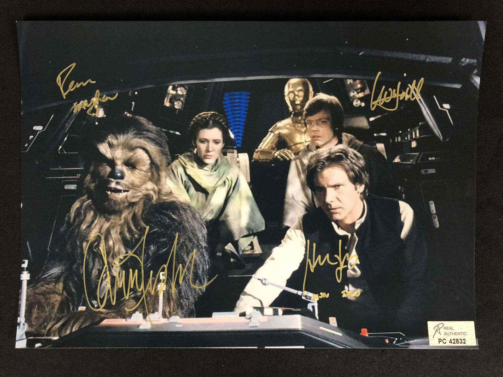 STAR WARS CAST SIGNED 8 X 10 (FORD, FISHER, MEYHEW, HAMILL (RA COA) (1 of 2)