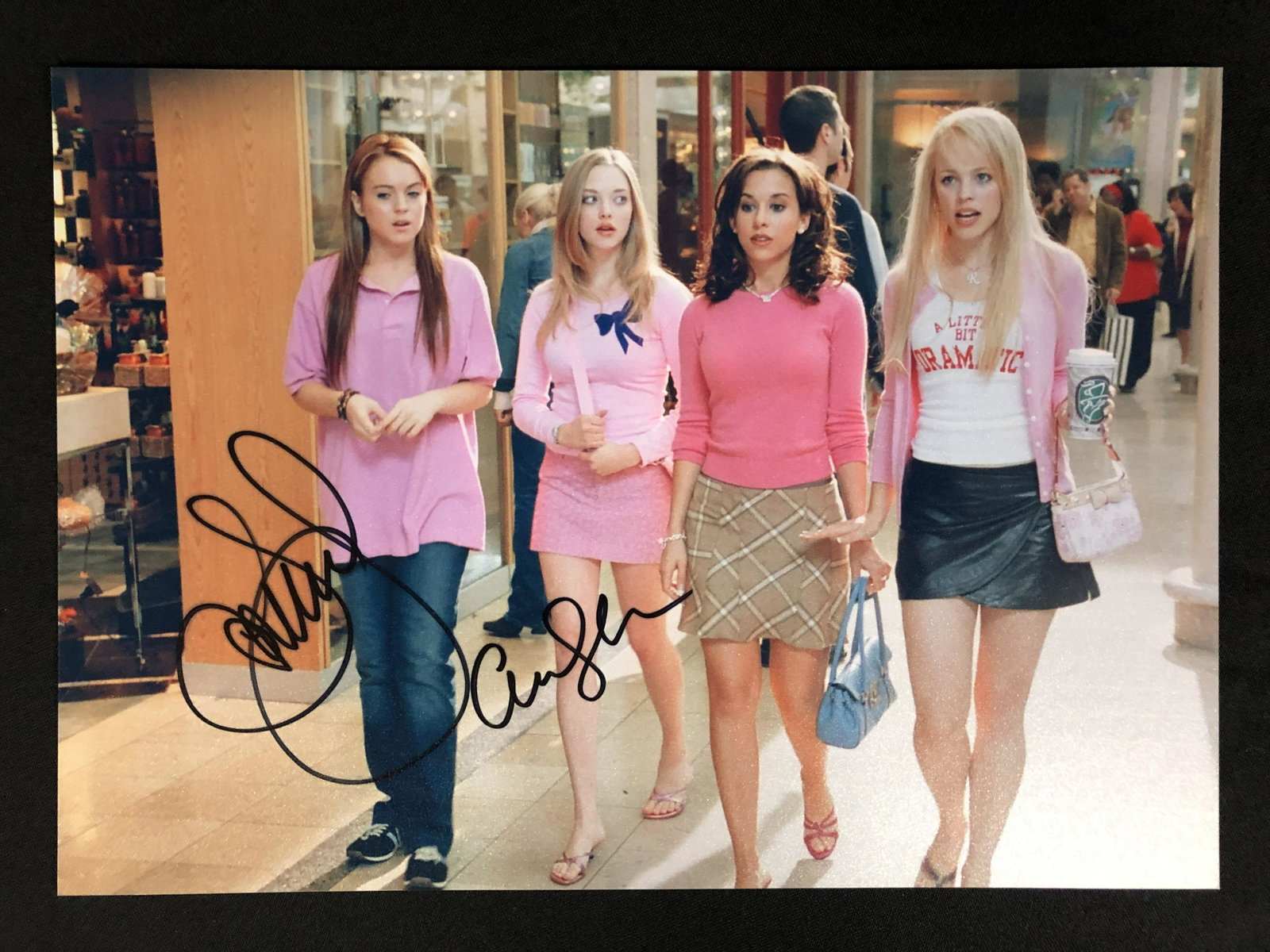 LINDSAY LOHAN AND AMANDA SEYFRIED SIGNED MEAN GILRS 8 X 10 (RA COA): LINDSAY LOHAN AND AMANDA SEYFRIED SIGNED MEAN GILRS 8 X 10 (RA COA)