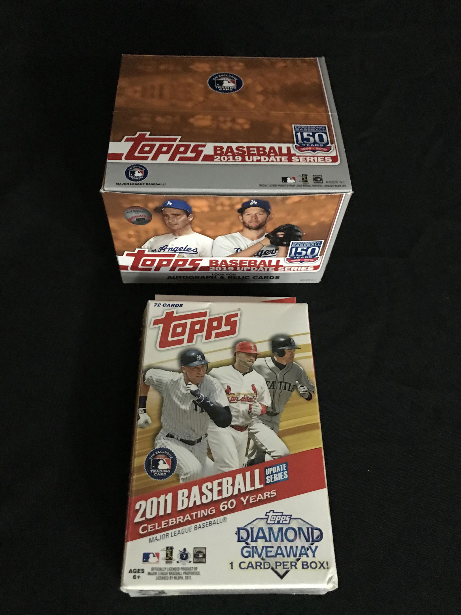2019 TOPPS BASEBALL UPDATE SERIES/ 2011 TOPPS BASEBALL CARD BOX LOT (1 of 2)