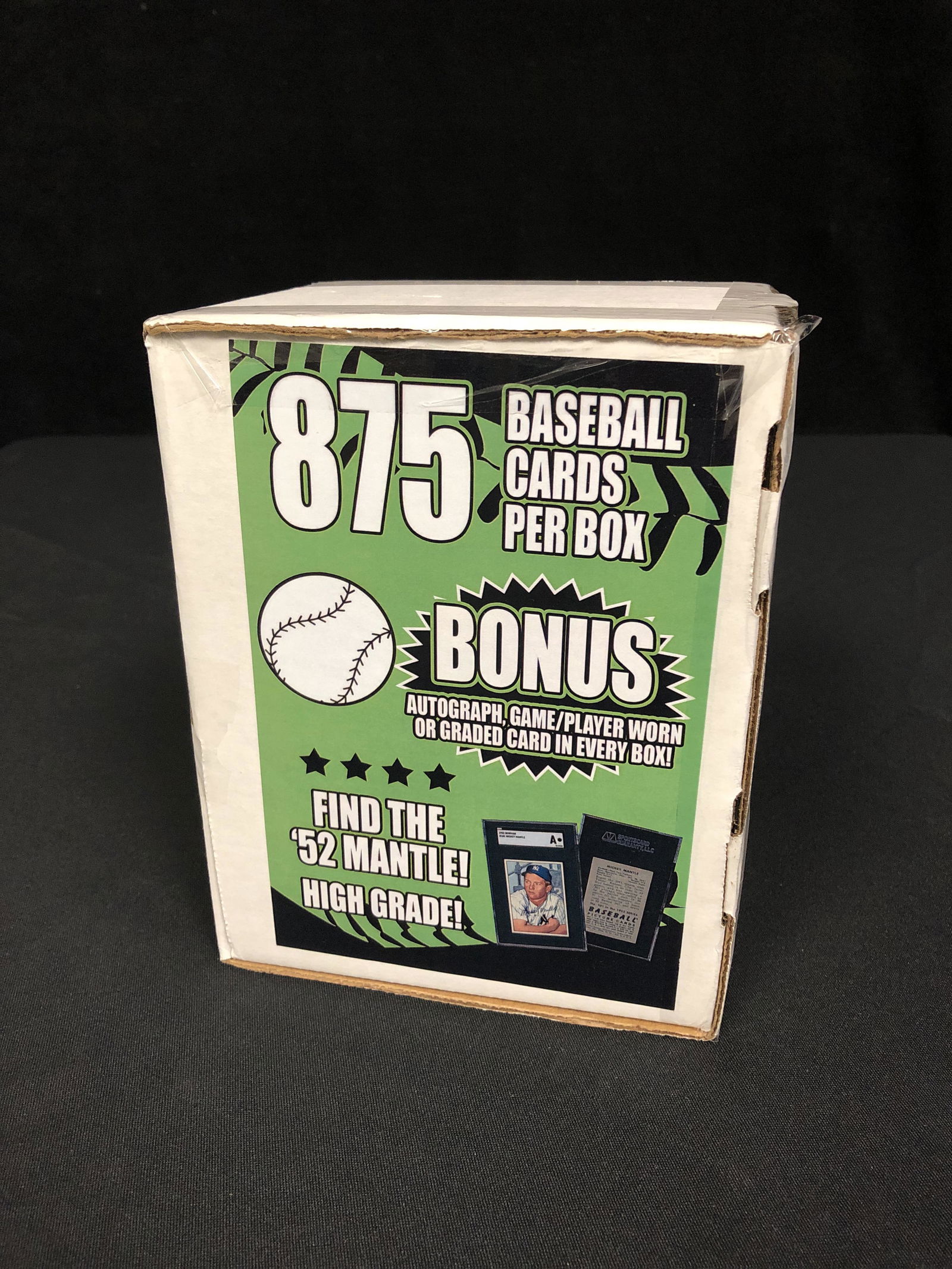 SEALED MYSTERY BOX 875 BASEBALL CARDS WITH 1 AUTO OR GRADED CARD IN BOX [FIND THE 1952 MANTLE] (1 of 1)