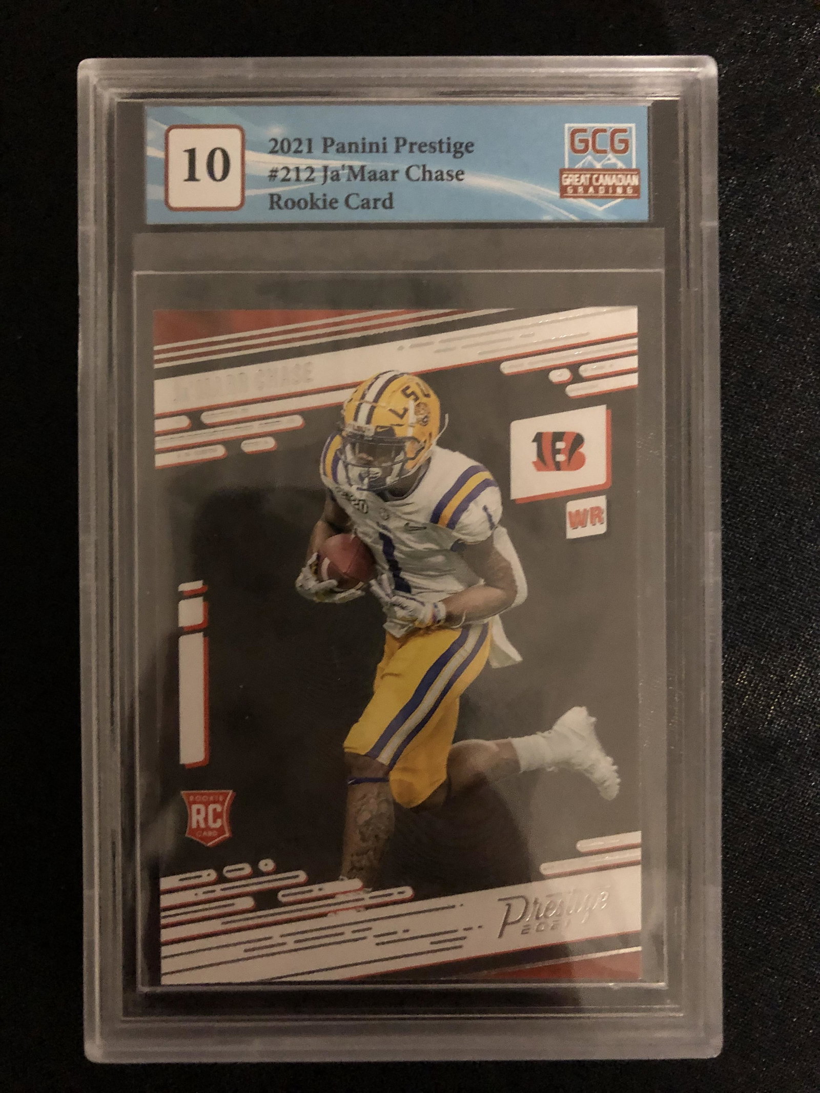 2021 PANINI PRESTIGE NO.212 JA'MAAR CHASE RC (GCG 10): 2021 PANINI PRESTIGE NO.212 JA'MAAR CHASE RC (GCG 10)