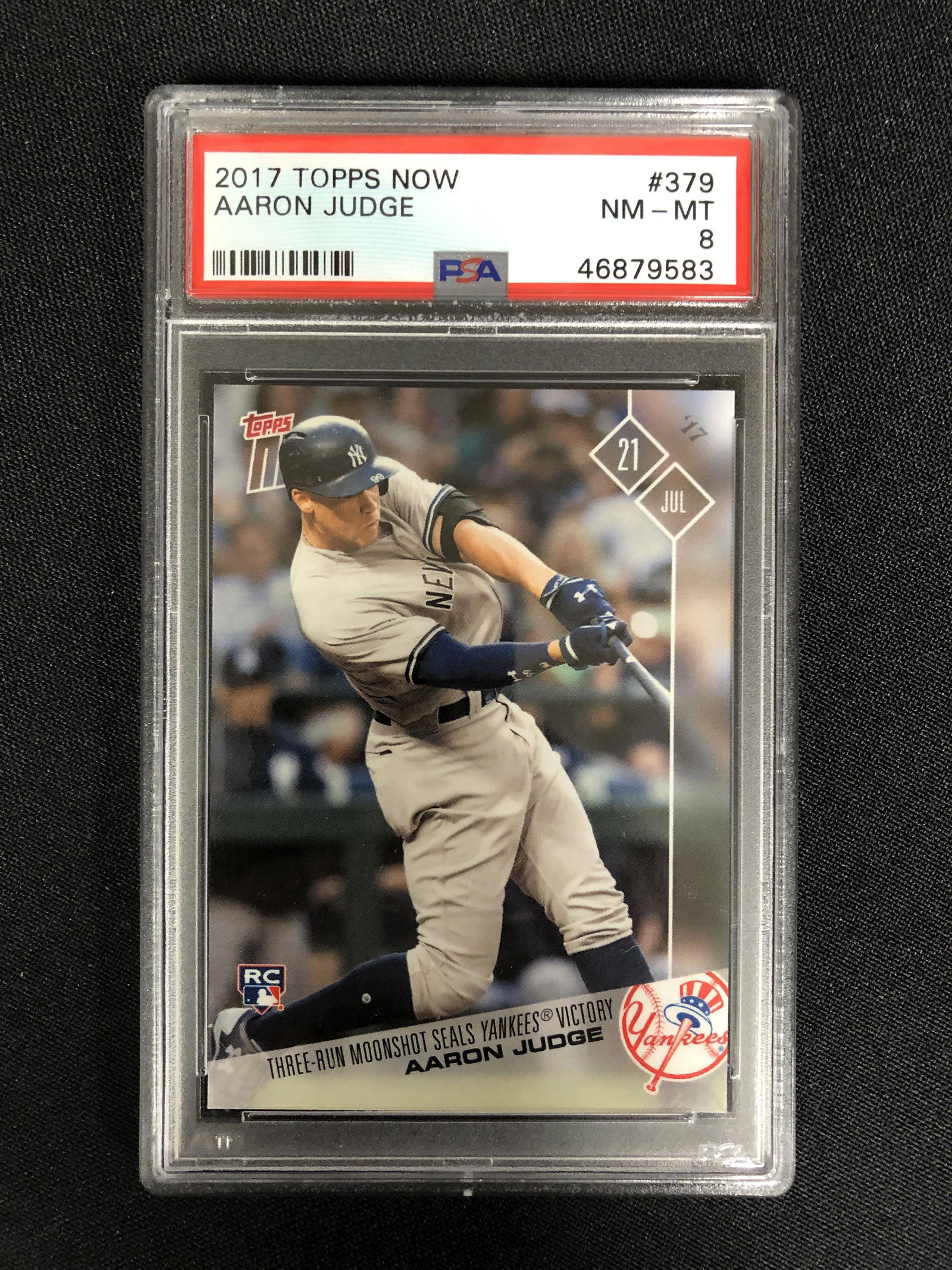 2017 TOPPS NOW AARON JUDGE ROOKIE CARD (PSA 8) (1 of 2)