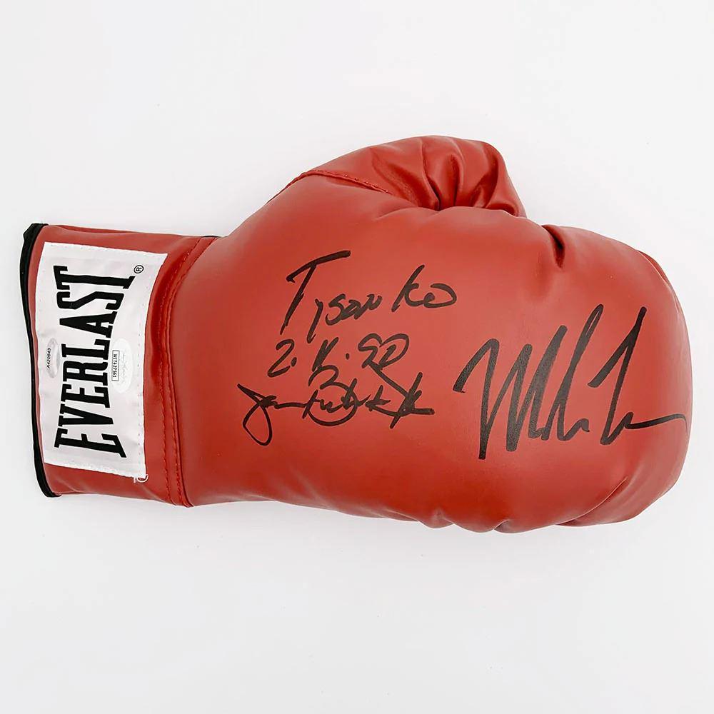 MIKE TYSON AND JAMES BUSTER DOUGLAS SIGNED EVERLAST BOXING GLOVE (JSA COA) (1 of 1)