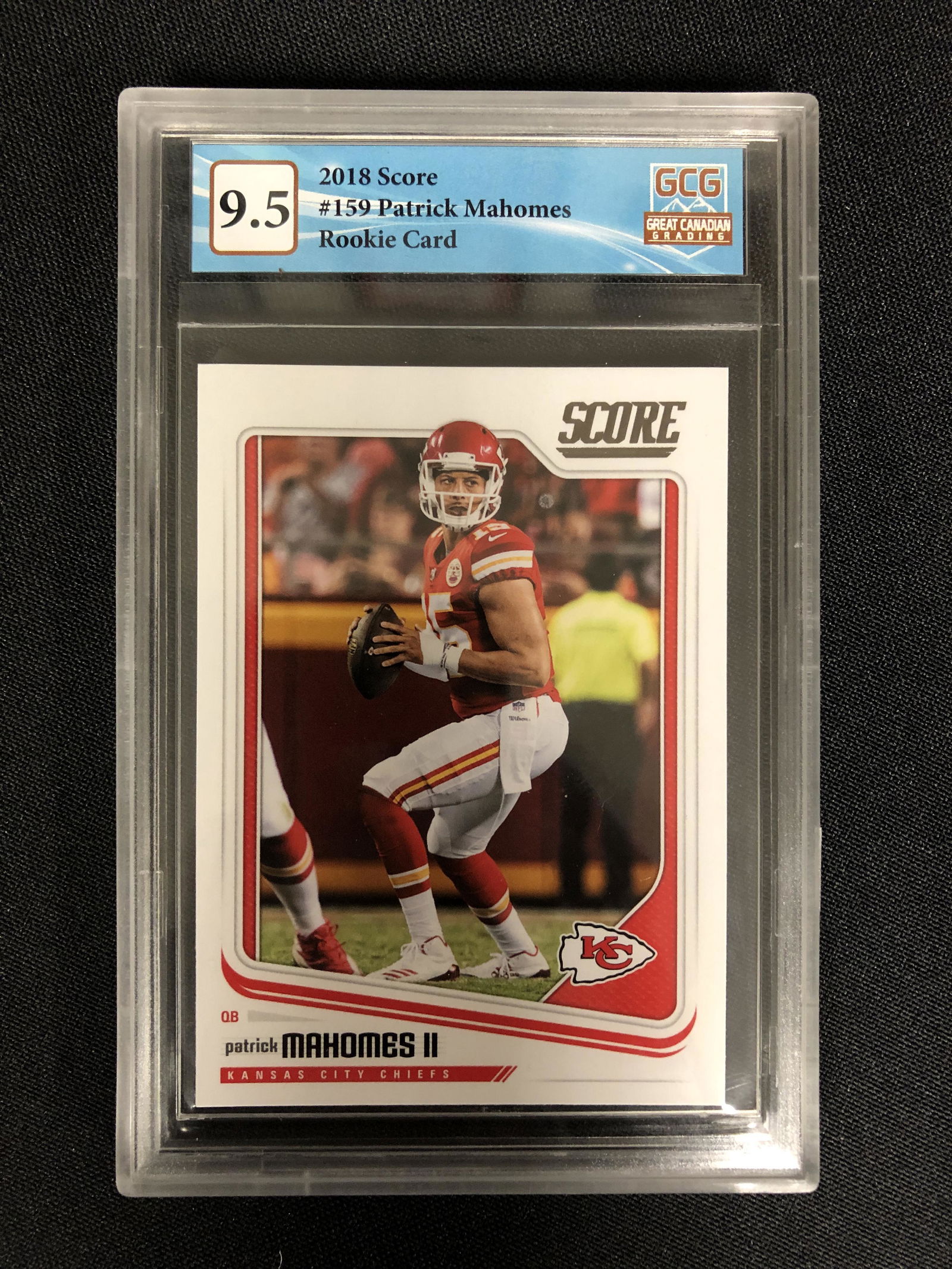2018 SCORE NO.159 PATRICK MAHOMES RC (GCG 9.5) (1 of 2)