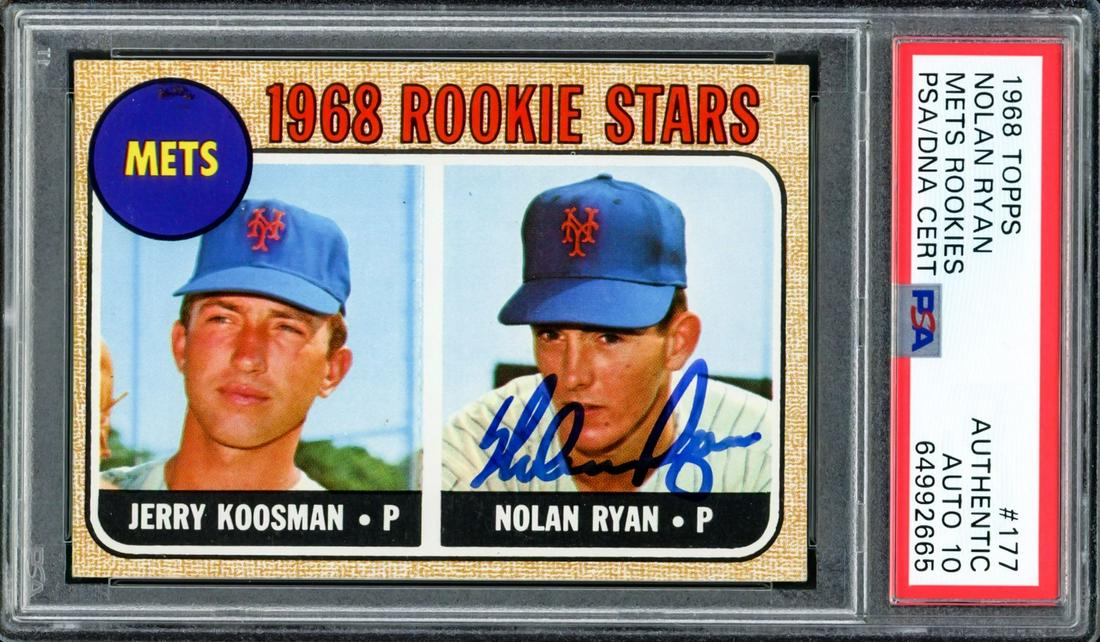 1968 TOPPS NOLAN RYAN AUTOGRAPHED ROOKIE CARD (PSA COA) (1 of 2)