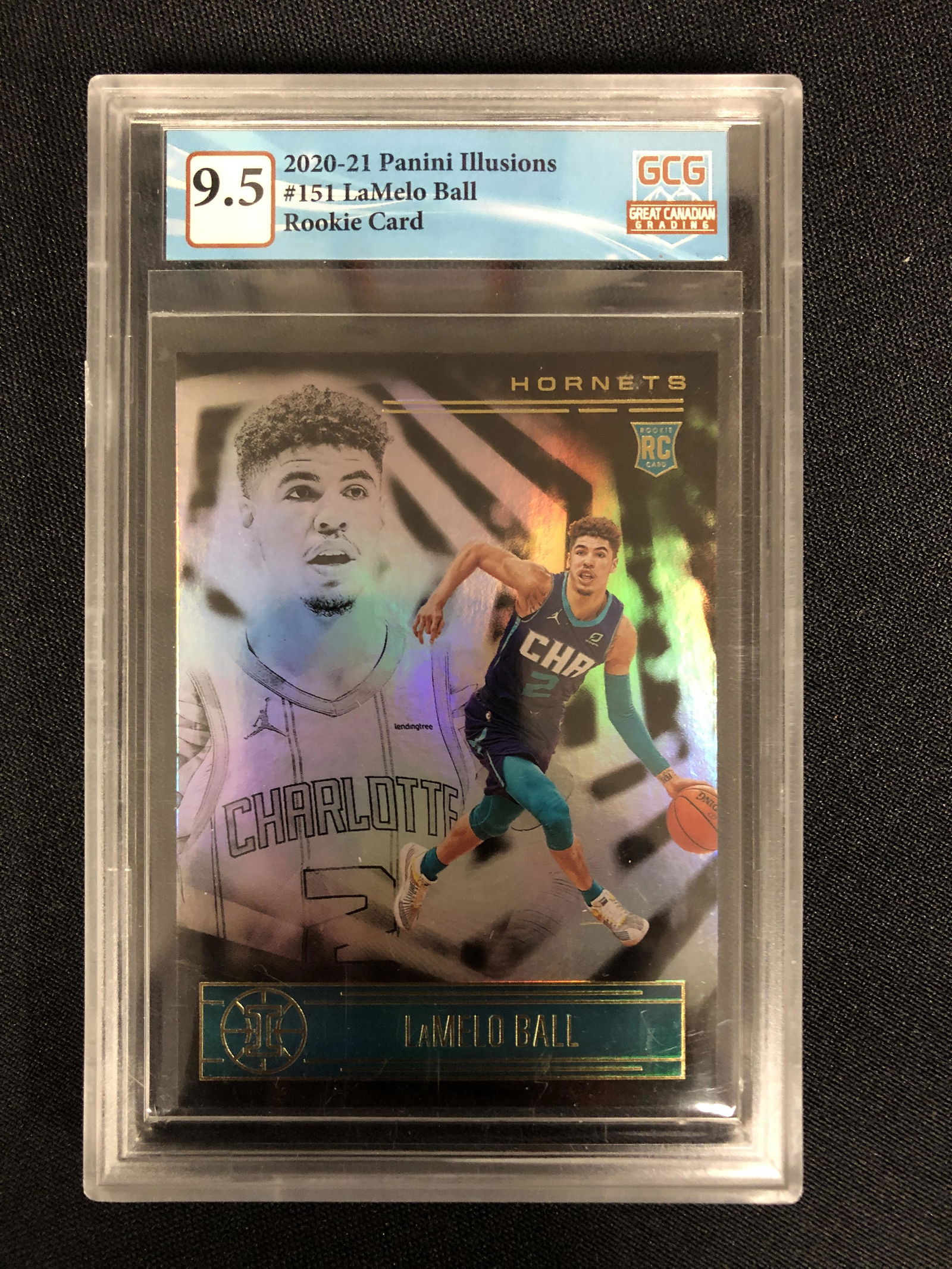 2020-21 PANINI ILLUSIONS LAMELO BALL ROOKIE CARD (GCG 9.5) (1 of 2)
