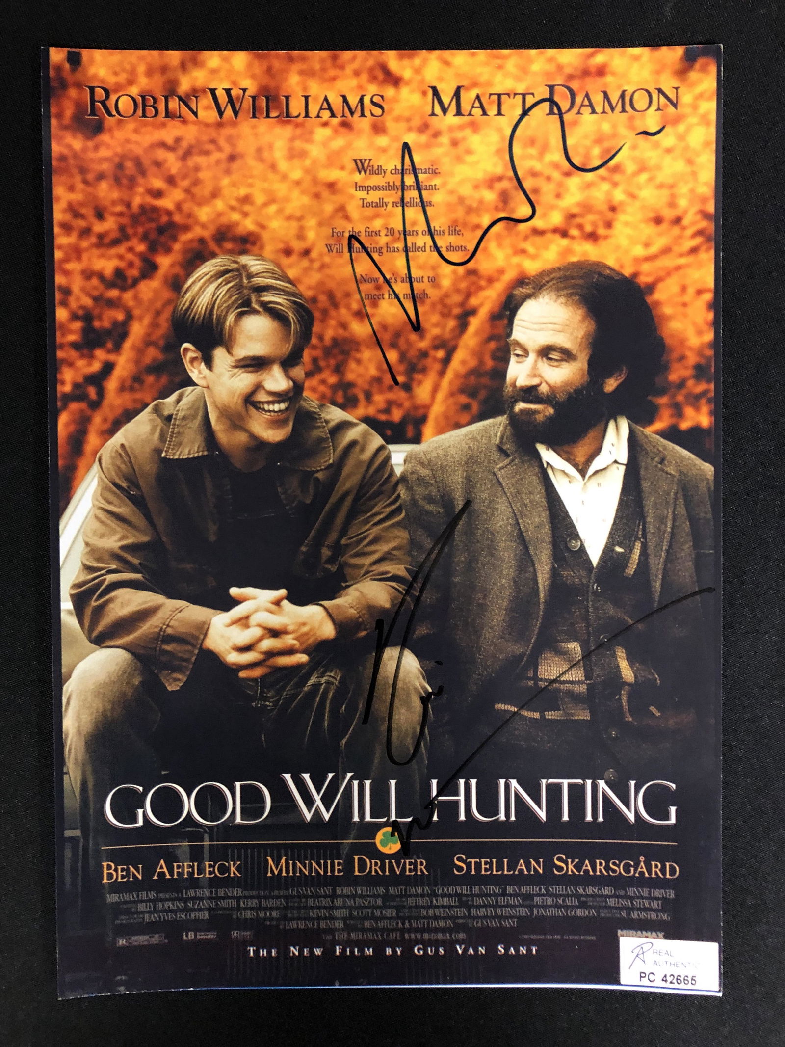 MATT DAMON AND ROBIN WILLIAMS SIGNED GOOD WILL HUNTING 8 X 10 (RA COA) (1 of 2)