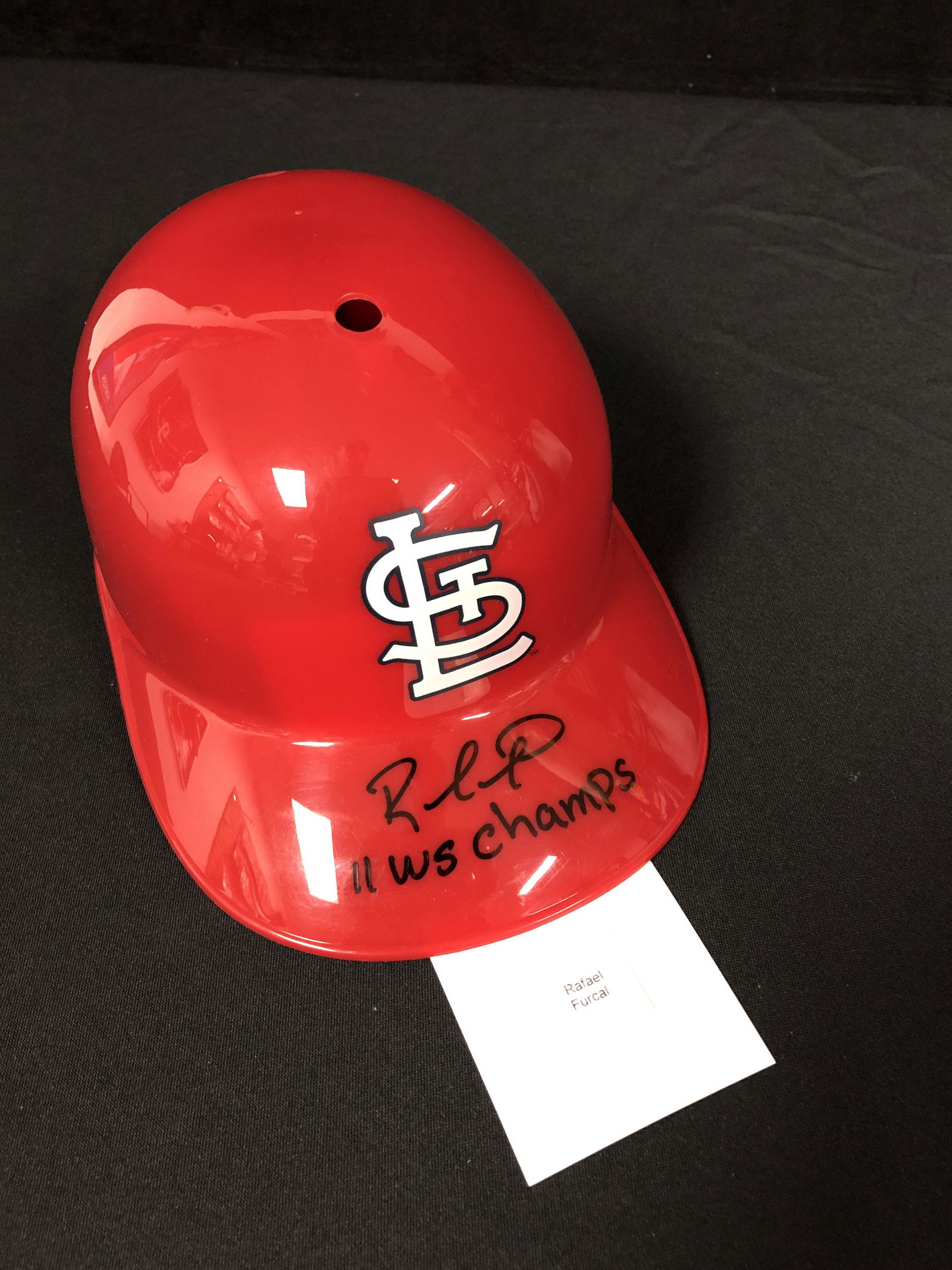 RAFAEL FURCAL SIGNED ST. LOUIS CARDINALS BATTING HELMET (SCHWARTZ COA) (1 of 3)